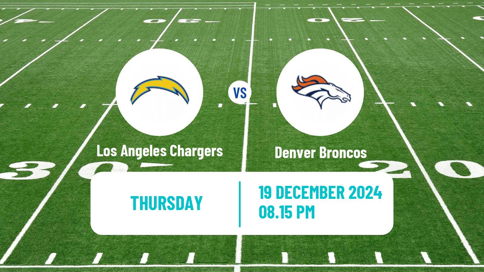 American football NFL Los Angeles Chargers - Denver Broncos