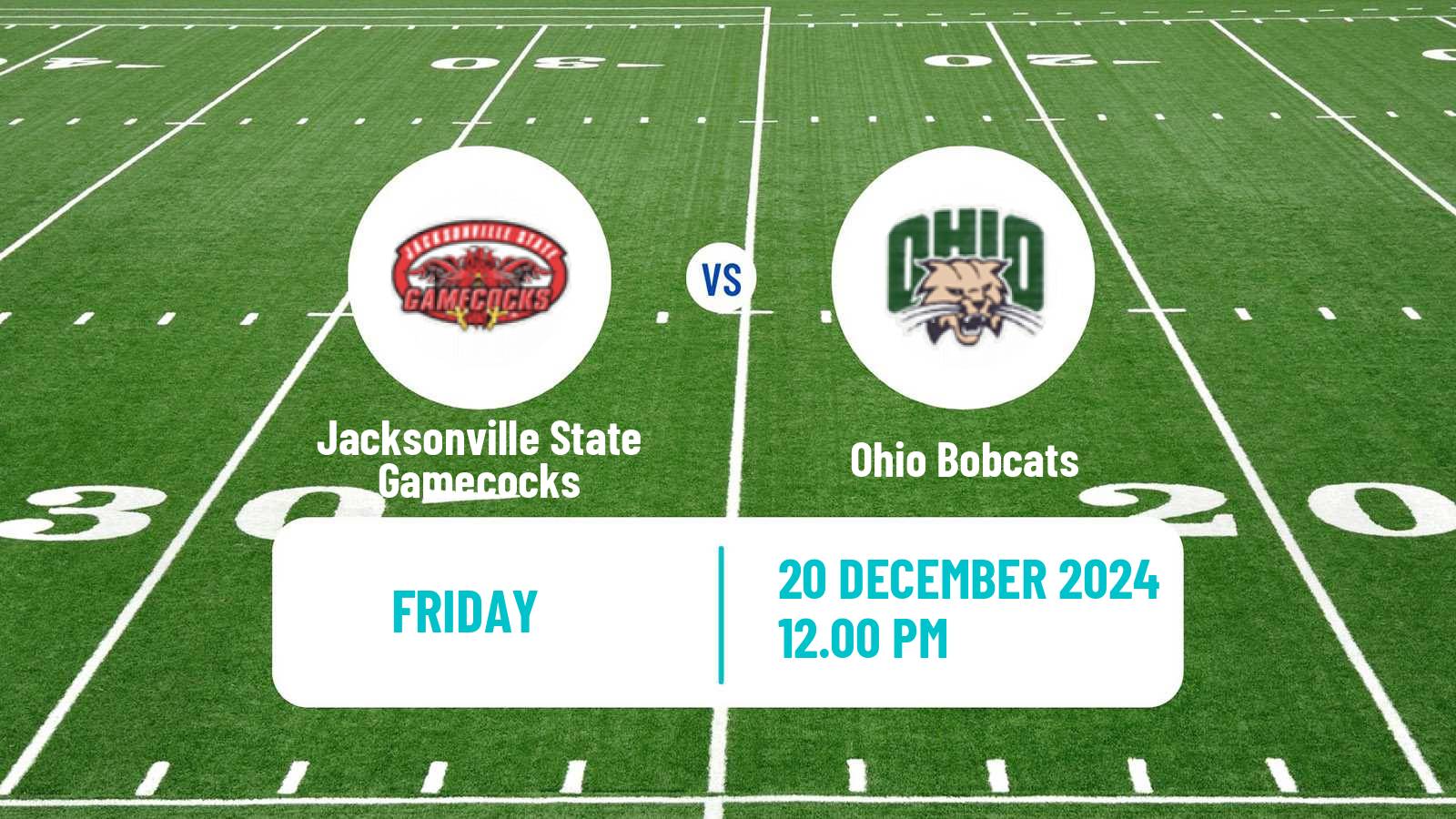 American football NCAA College Football Jacksonville State Gamecocks - Ohio Bobcats