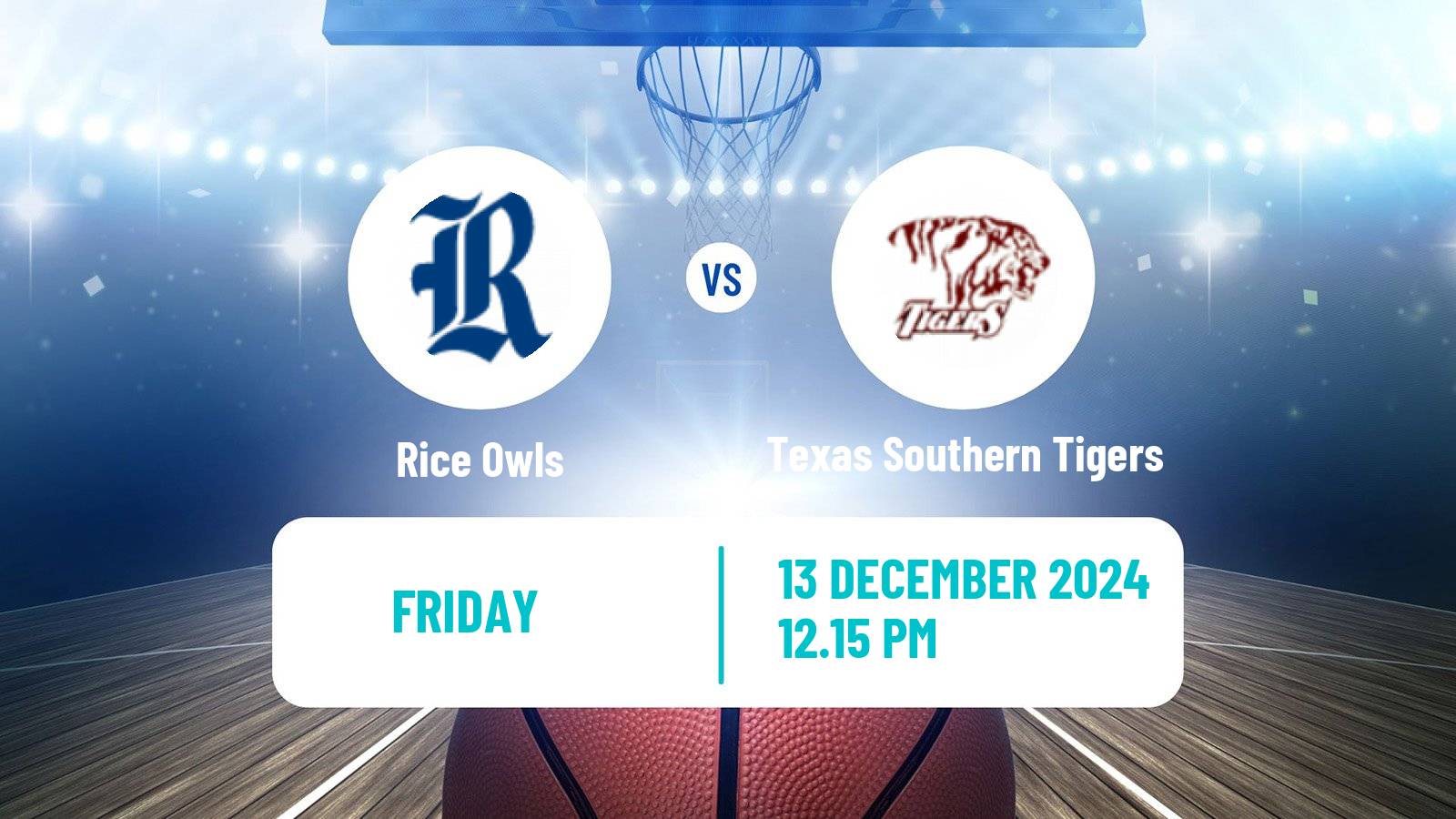 Basketball NCAA College Basketball Women Rice Owls - Texas Southern Tigers