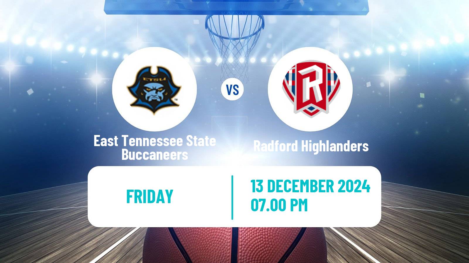 Basketball NCAA College Basketball Women East Tennessee State Buccaneers - Radford Highlanders