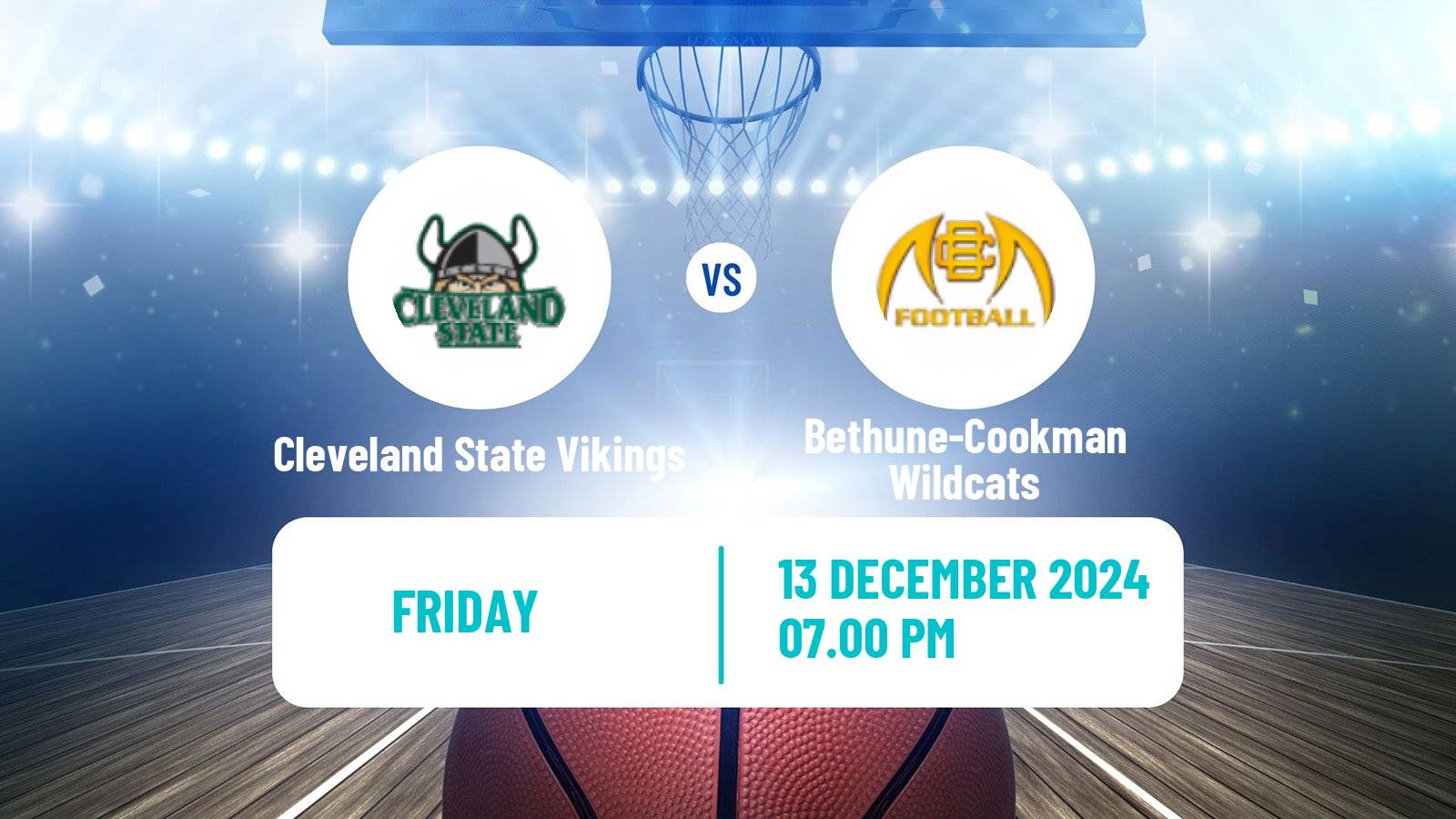 Basketball NCAA College Basketball Women Cleveland State Vikings - Bethune-Cookman Wildcats