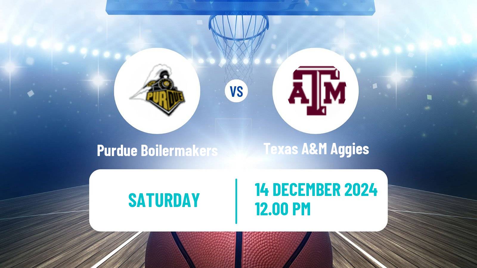 Basketball NCAA College Basketball Purdue Boilermakers - Texas A&M Aggies