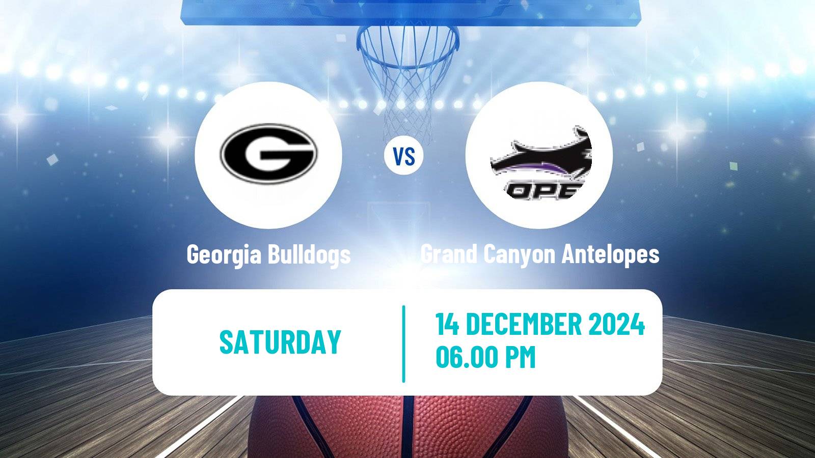 Basketball NCAA College Basketball Georgia Bulldogs - Grand Canyon Antelopes