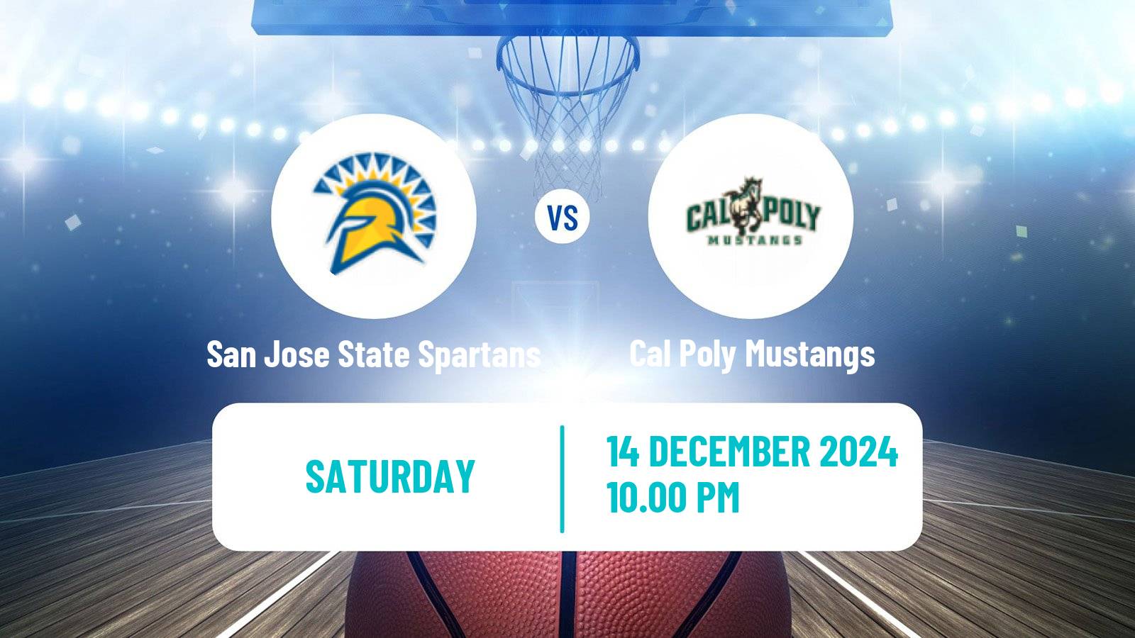 Basketball NCAA College Basketball San Jose State Spartans - Cal Poly Mustangs