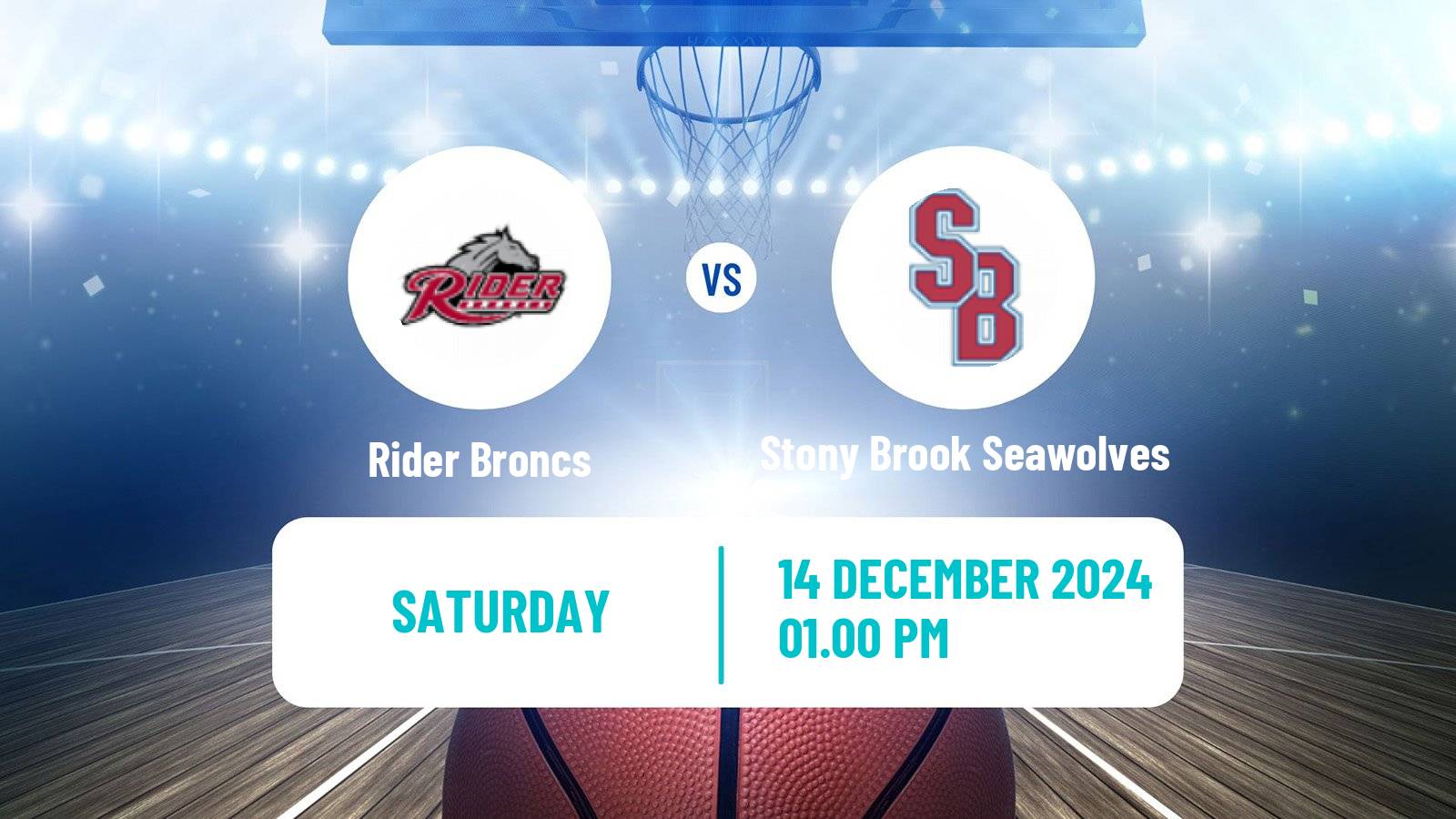 Basketball NCAA College Basketball Rider Broncs - Stony Brook Seawolves