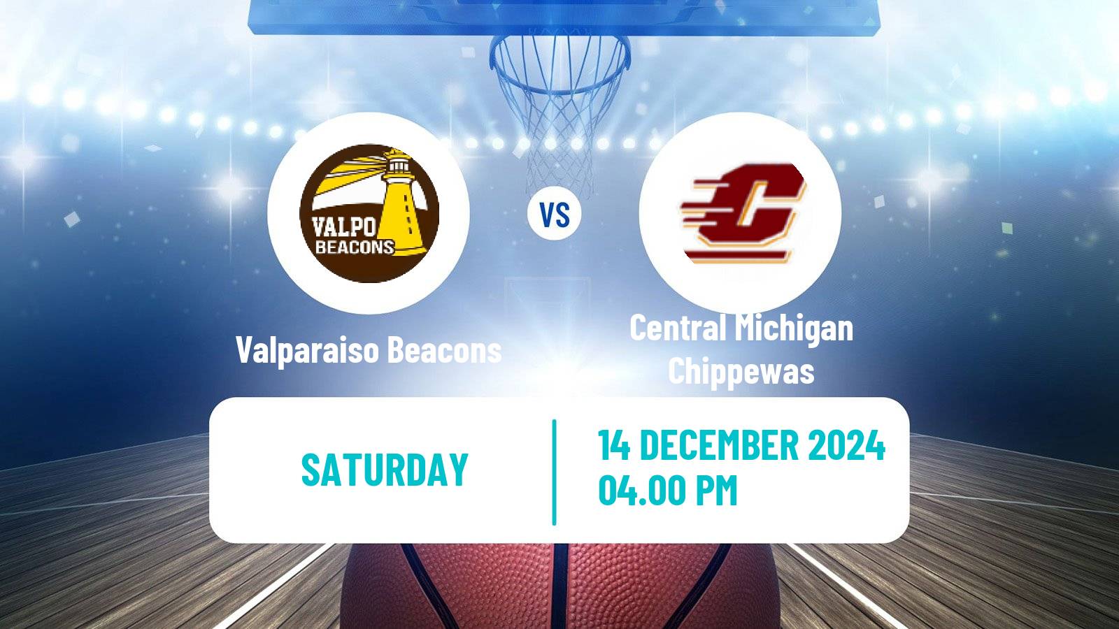 Basketball NCAA College Basketball Valparaiso Beacons - Central Michigan Chippewas