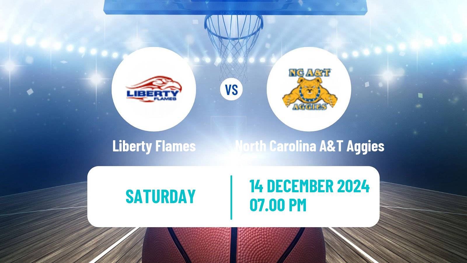 Basketball NCAA College Basketball Liberty Flames - North Carolina A&T Aggies