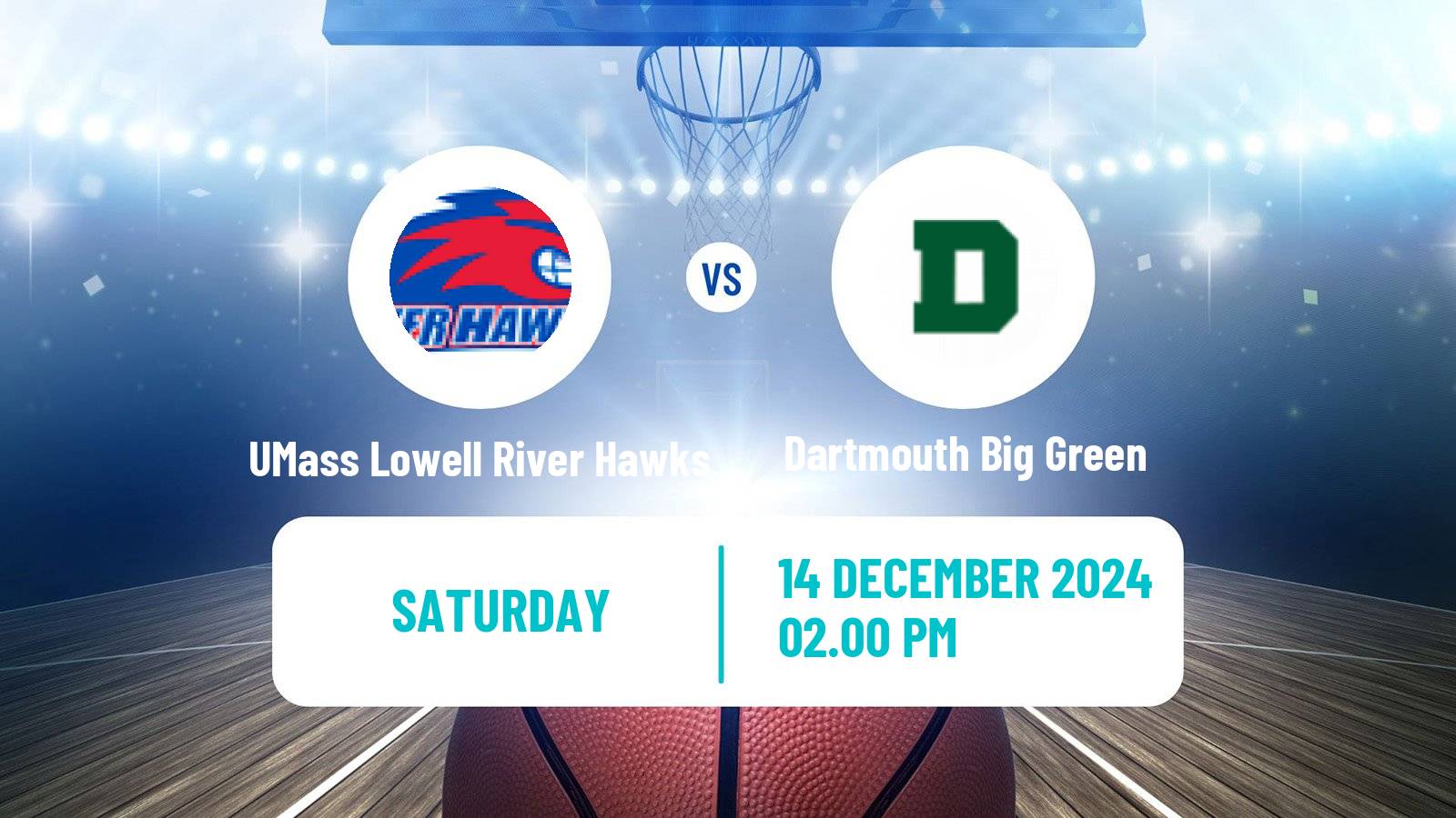 Basketball NCAA College Basketball UMass Lowell River Hawks - Dartmouth Big Green