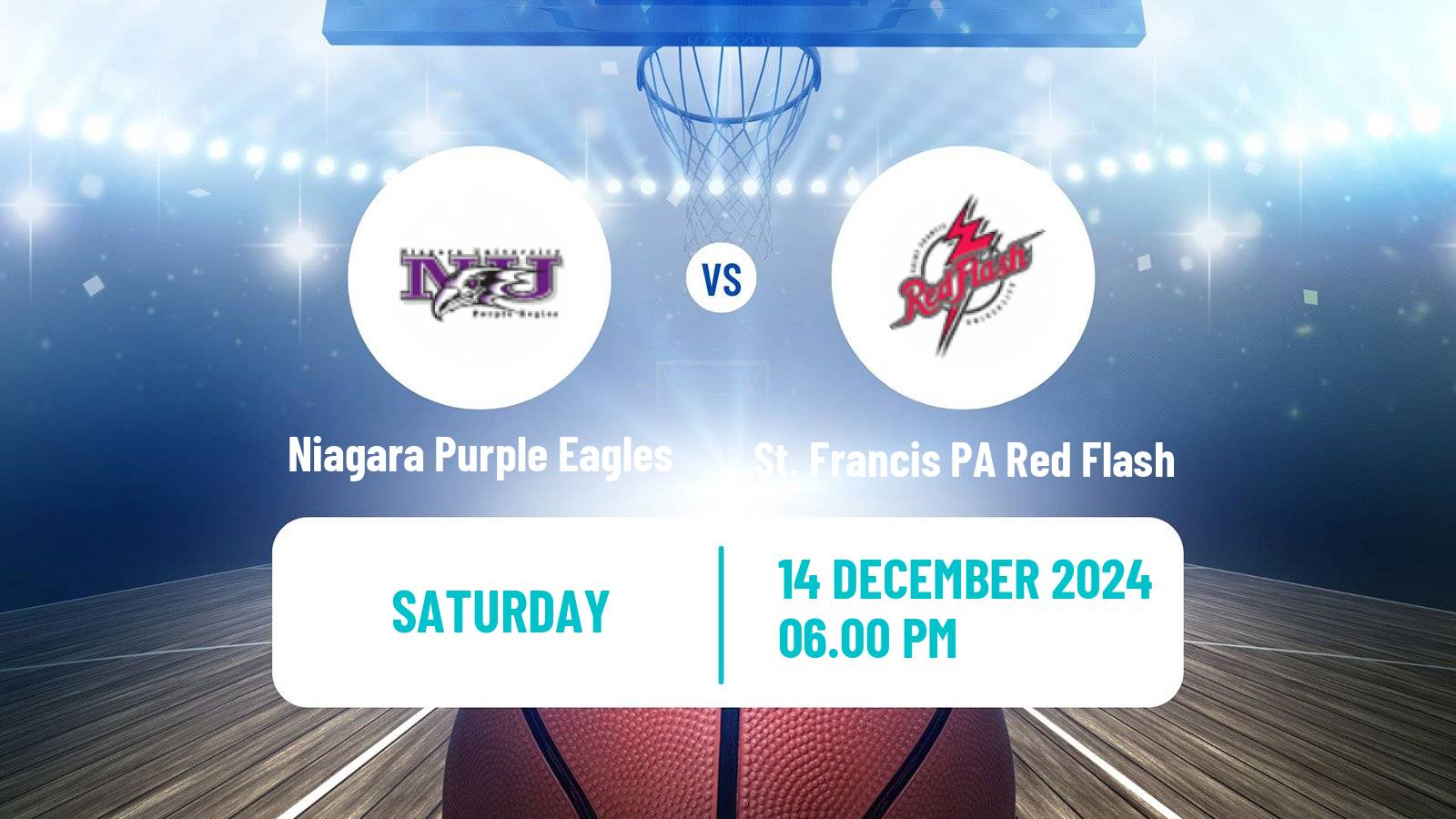 Basketball NCAA College Basketball Niagara Purple Eagles - St. Francis PA Red Flash