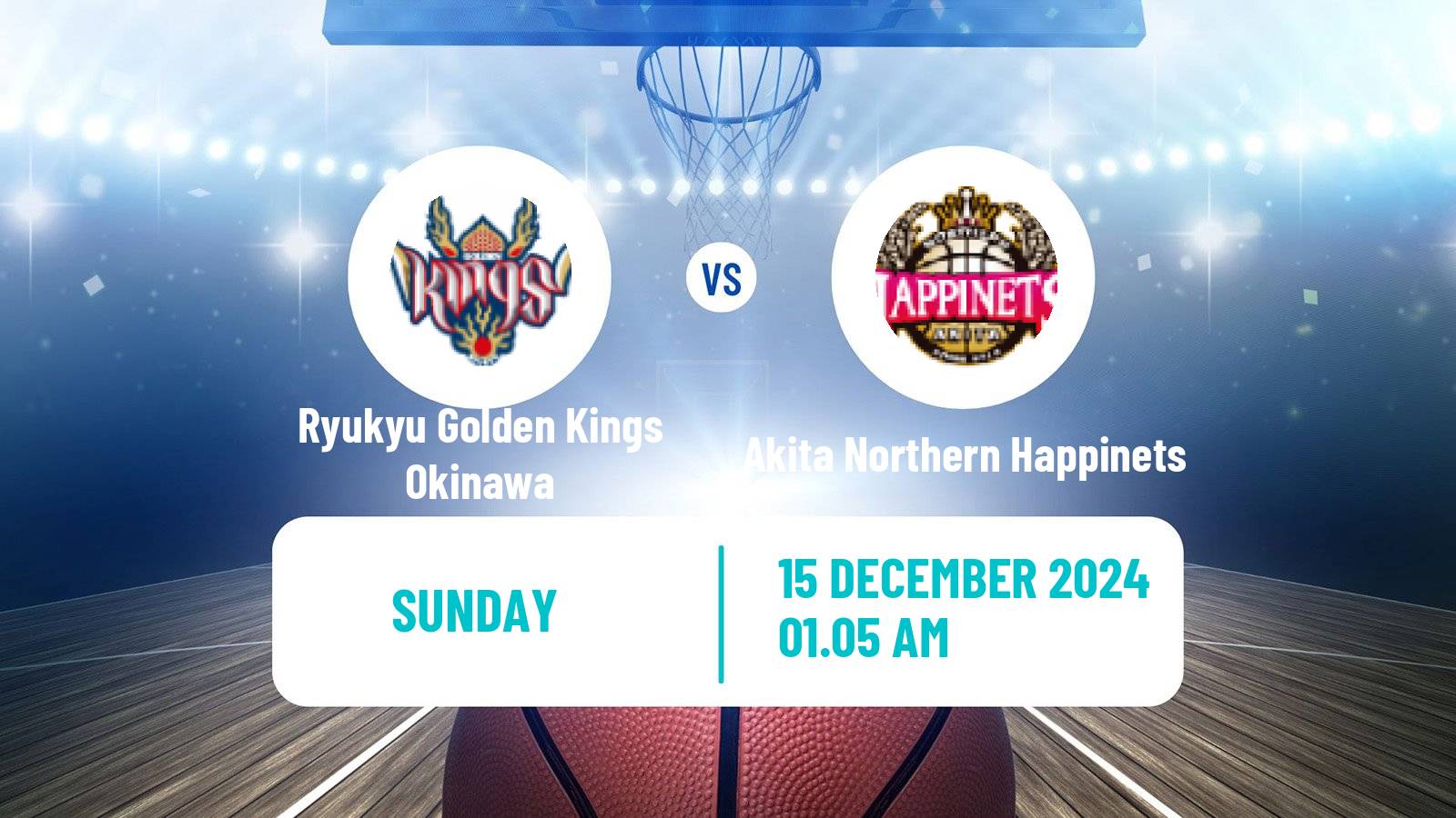 Basketball BJ League Ryukyu Golden Kings Okinawa - Akita Northern Happinets