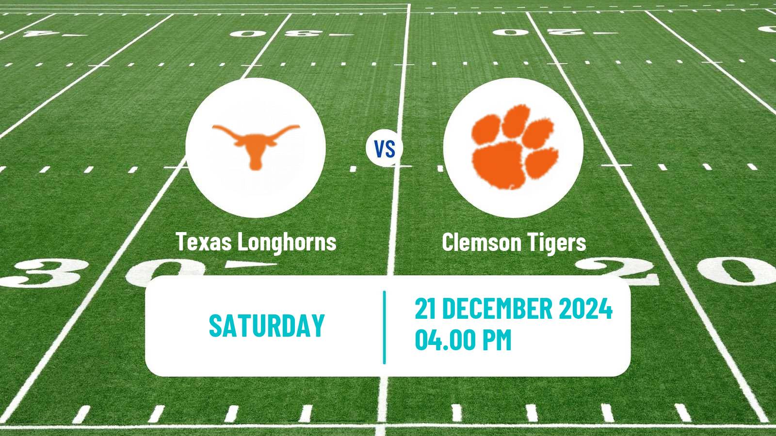 American football NCAA College Football Texas Longhorns - Clemson Tigers