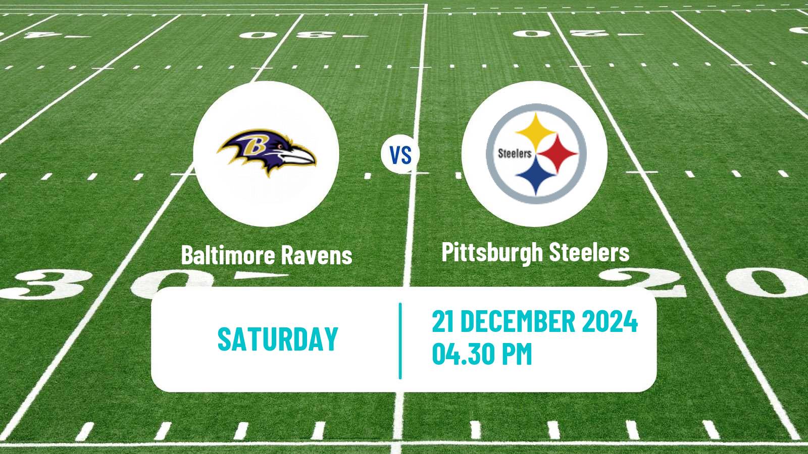 American football NFL Baltimore Ravens - Pittsburgh Steelers