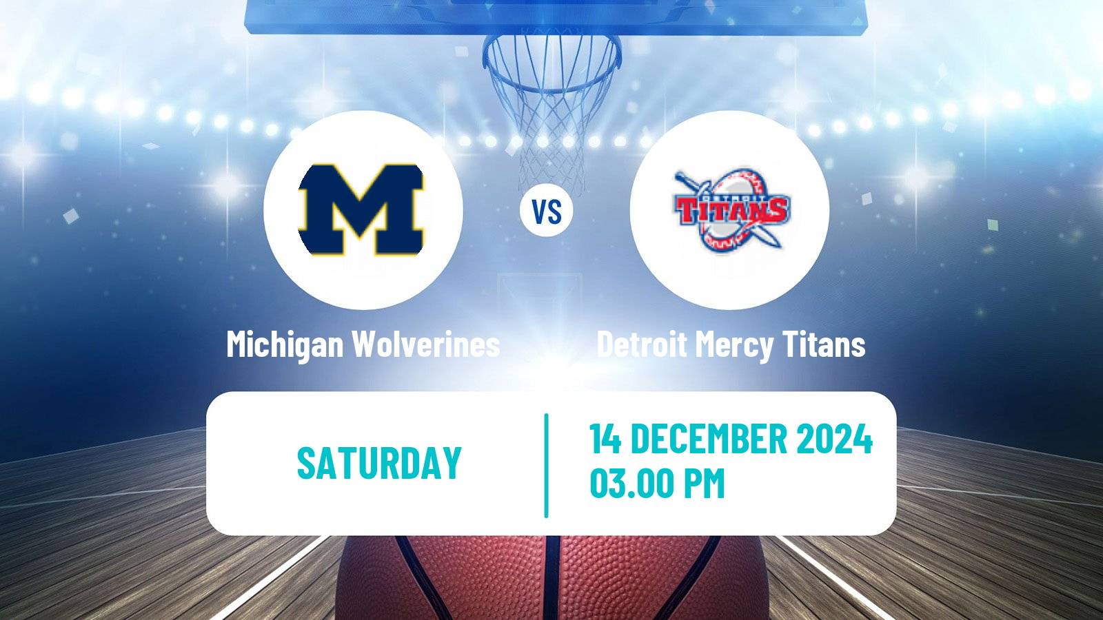 Basketball NCAA College Basketball Women Michigan Wolverines - Detroit Mercy Titans