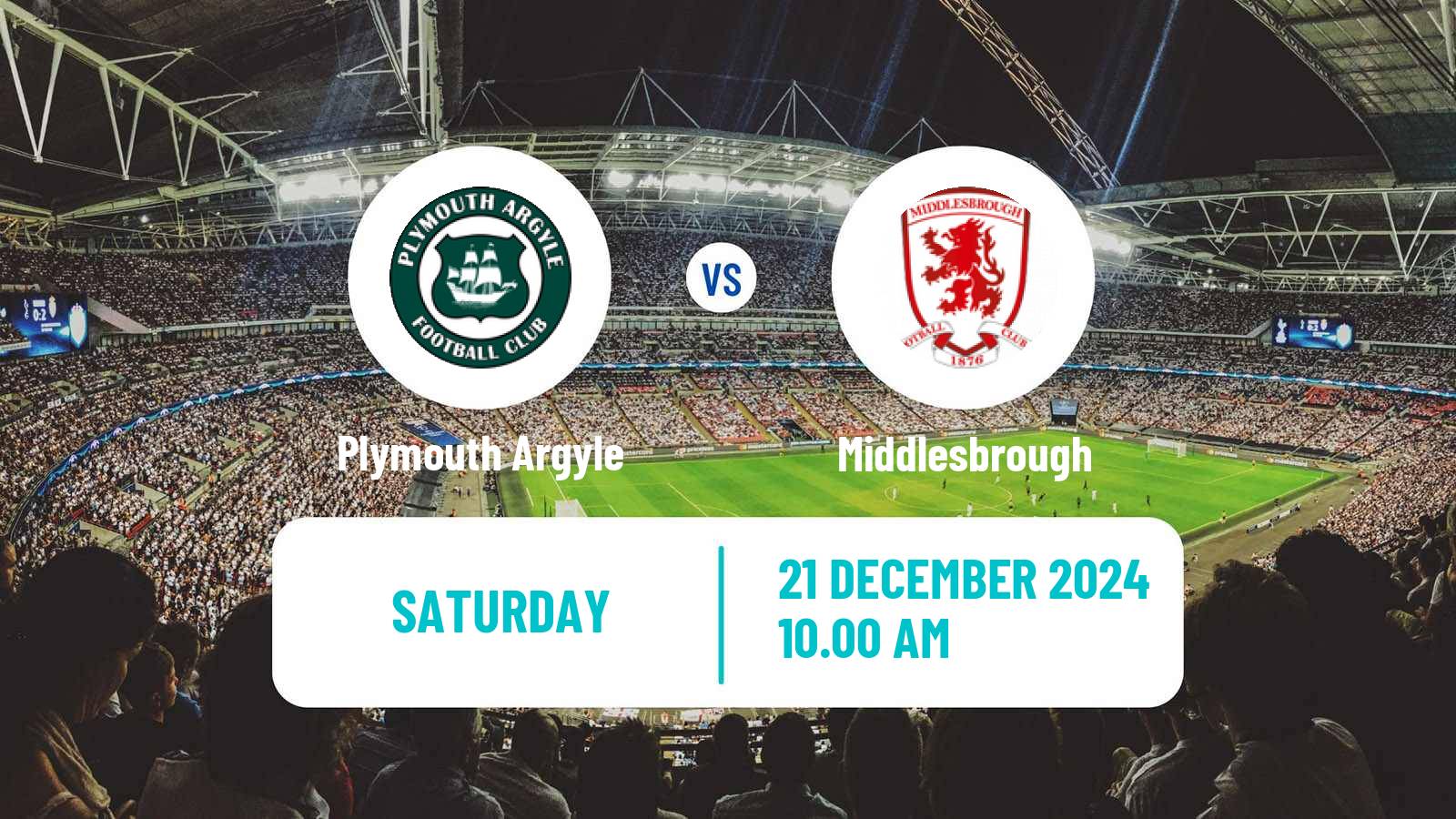 Soccer English League Championship Plymouth Argyle - Middlesbrough