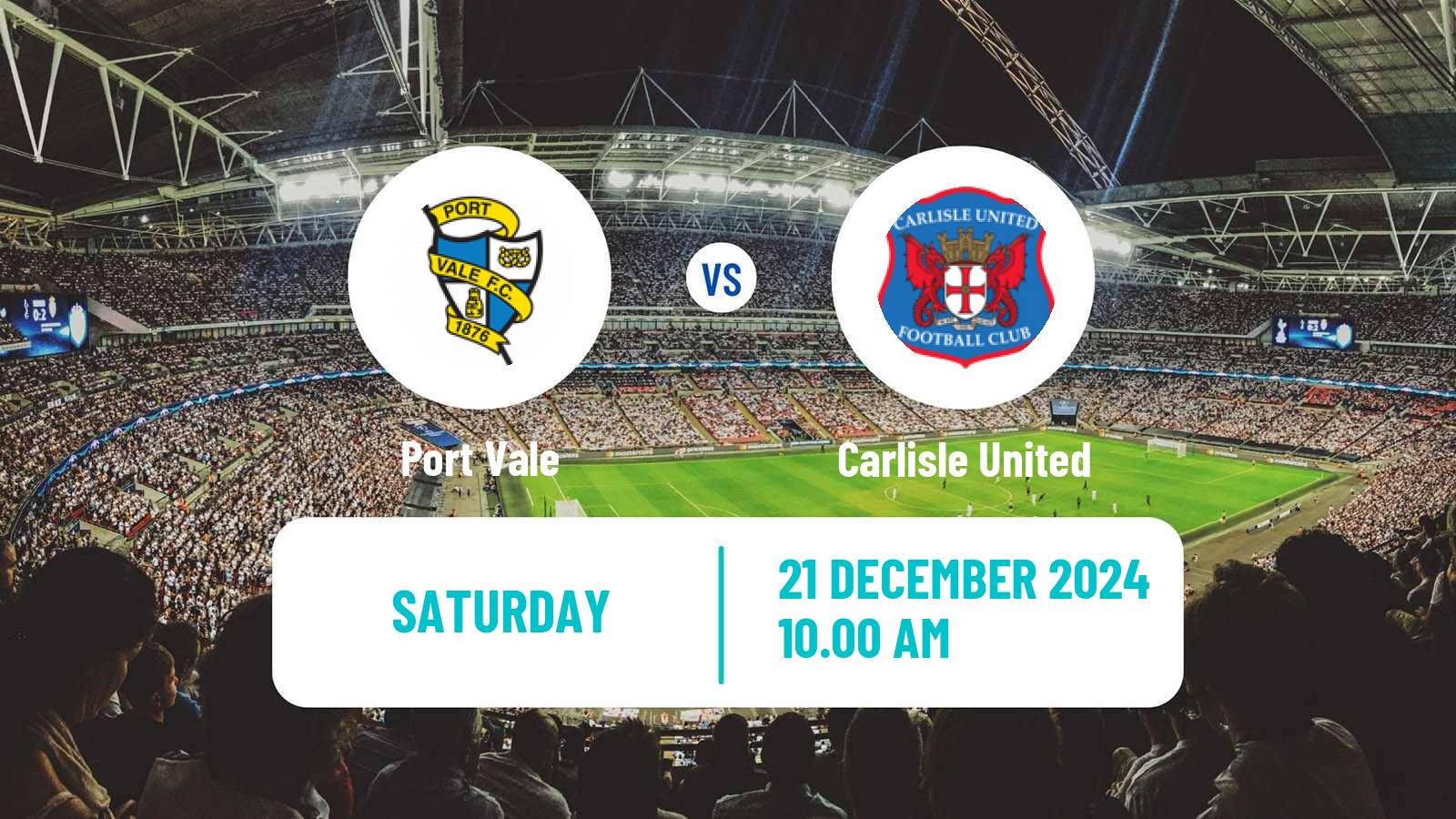 Soccer English League Two Port Vale - Carlisle United