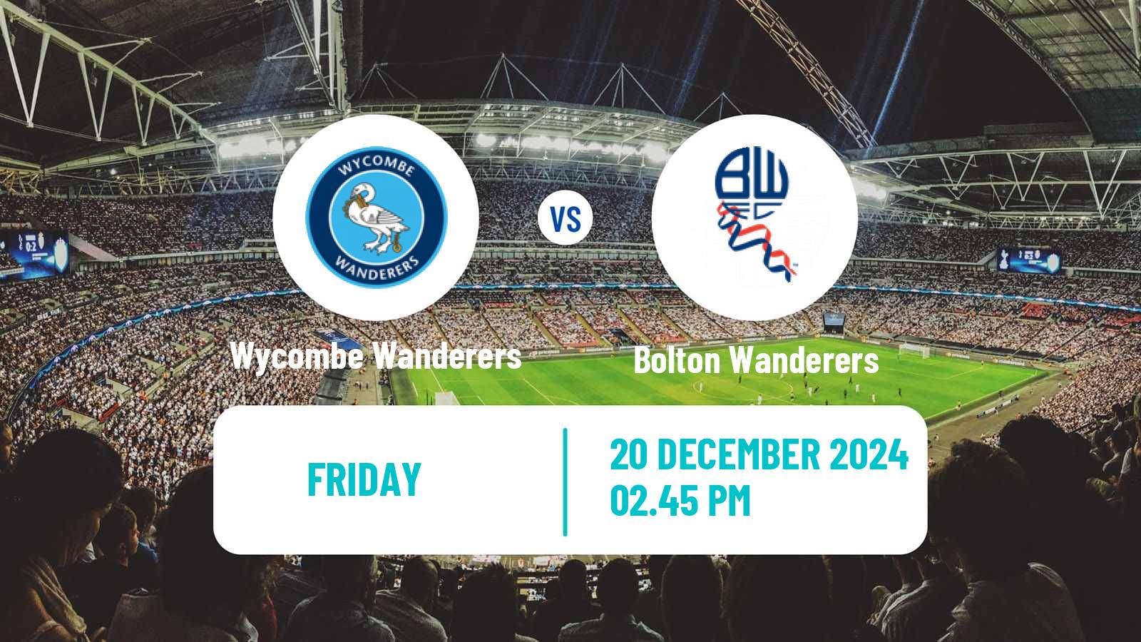 Soccer English League One Wycombe Wanderers - Bolton Wanderers