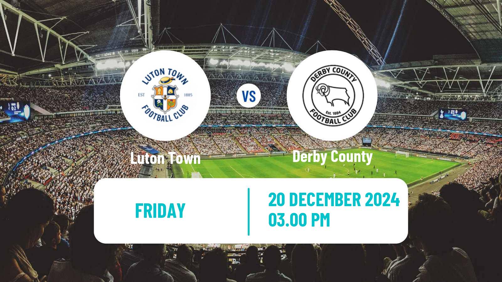 Soccer English League Championship Luton Town - Derby County