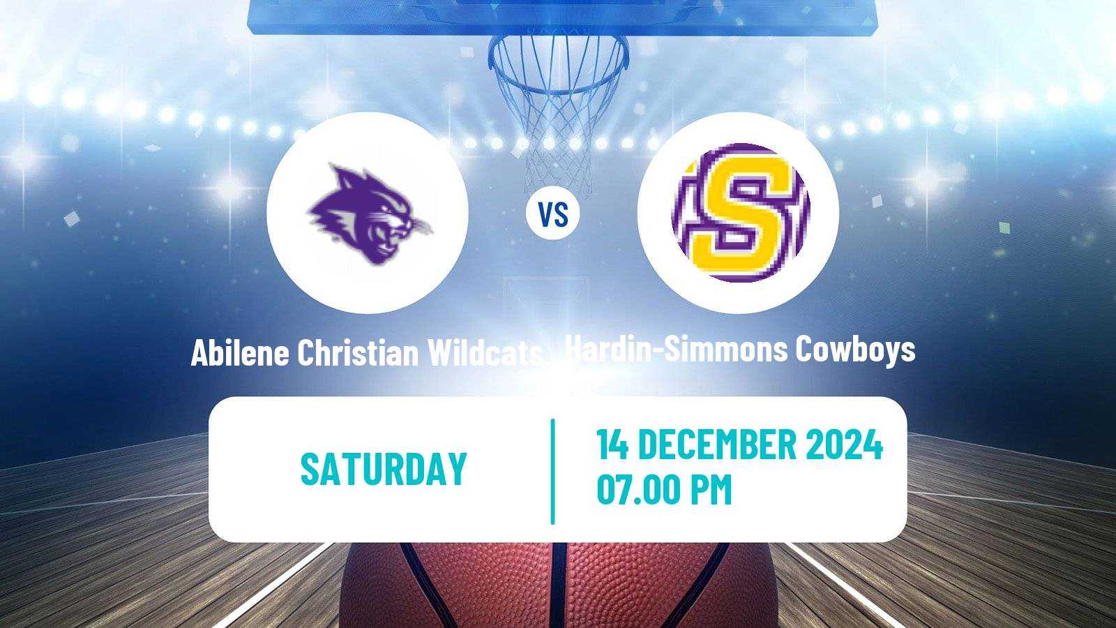 Basketball NCAA College Basketball Abilene Christian Wildcats - Hardin-Simmons Cowboys