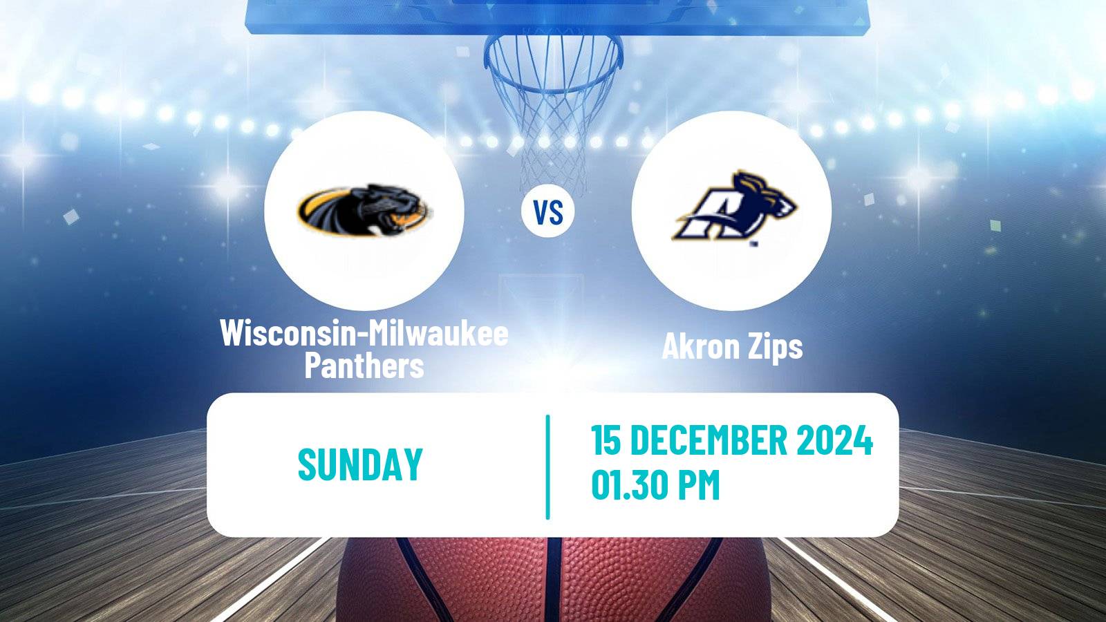 Basketball NCAA College Basketball Wisconsin-Milwaukee Panthers - Akron Zips