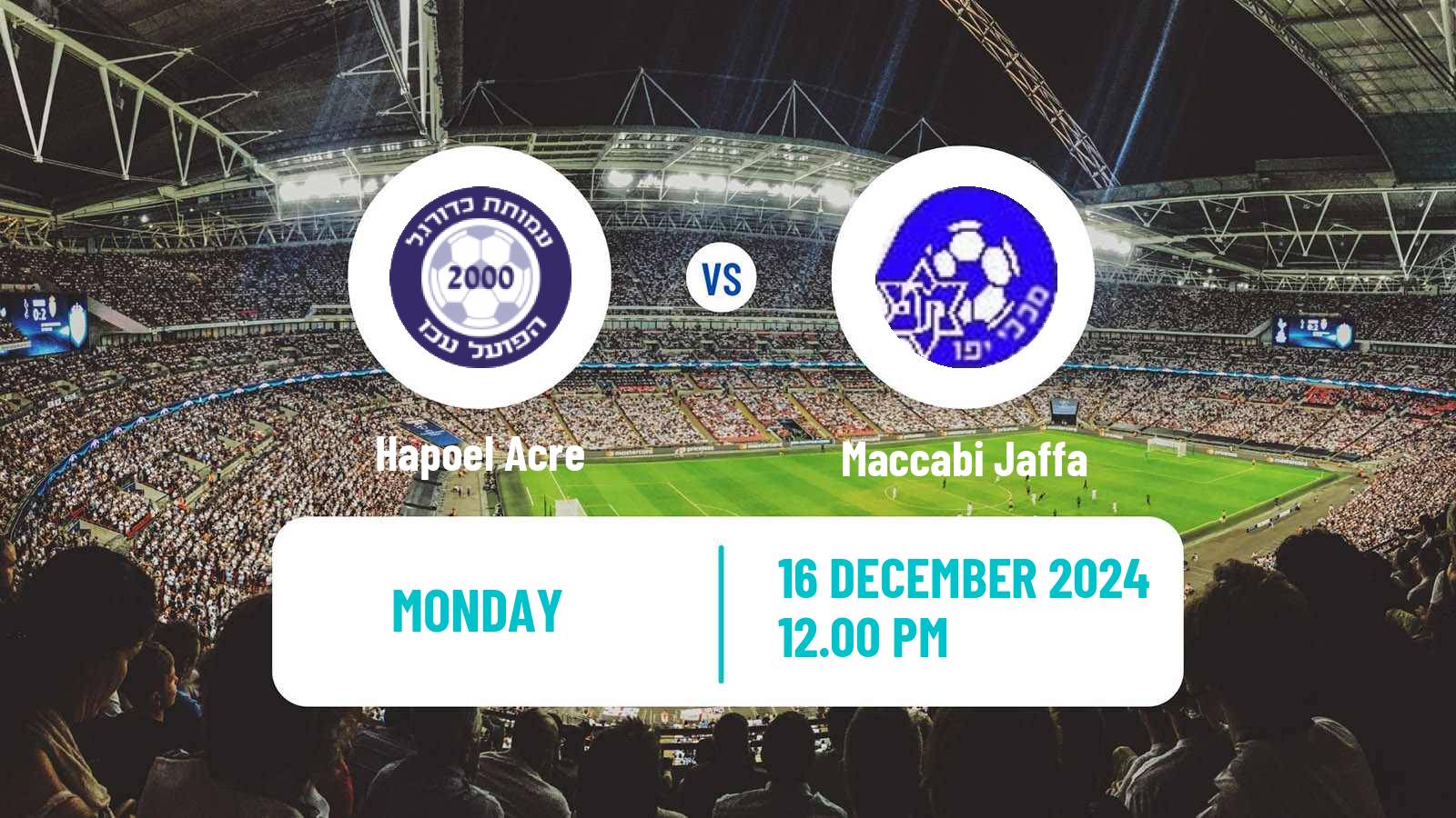 Soccer Israeli Liga Leumit Hapoel Acre - Maccabi Jaffa