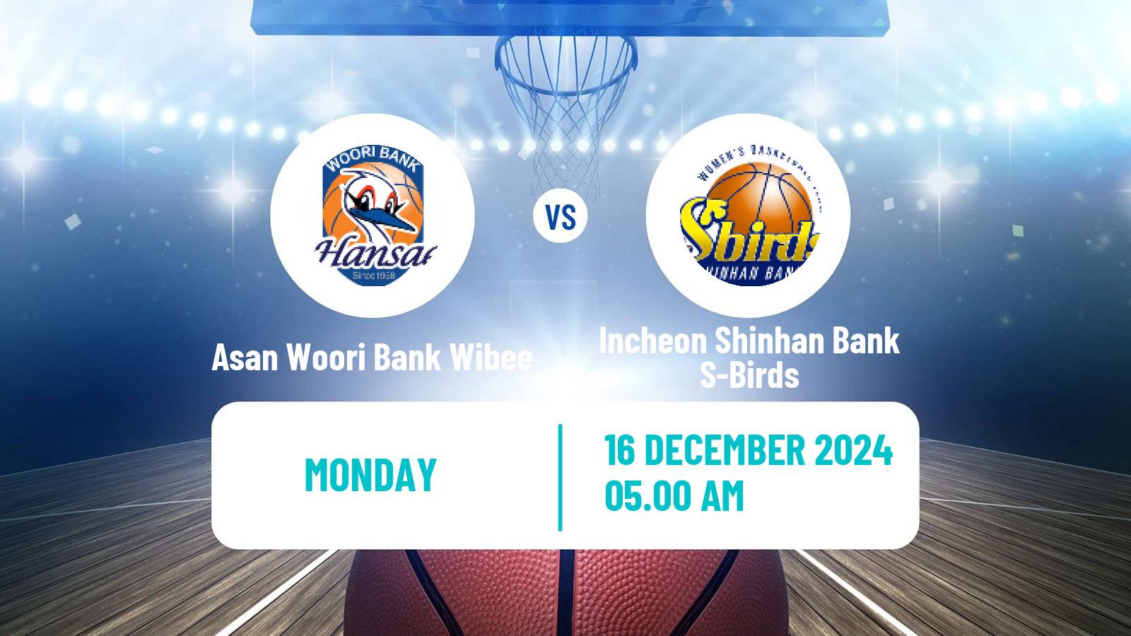 Basketball WKBL Asan Woori Bank Wibee - Incheon Shinhan Bank S-Birds