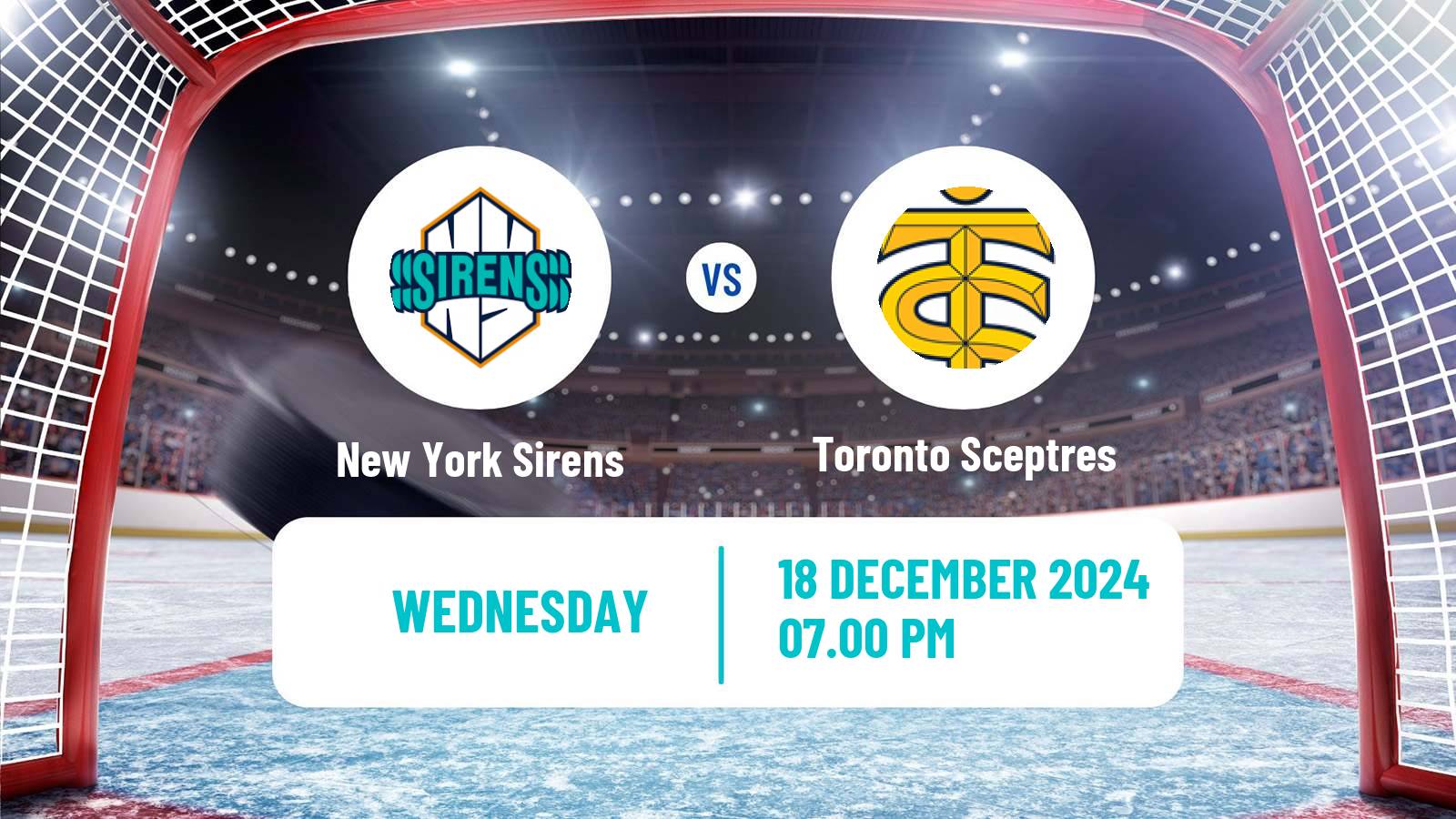 Hockey PWHL Women New York Sirens - Toronto Sceptres