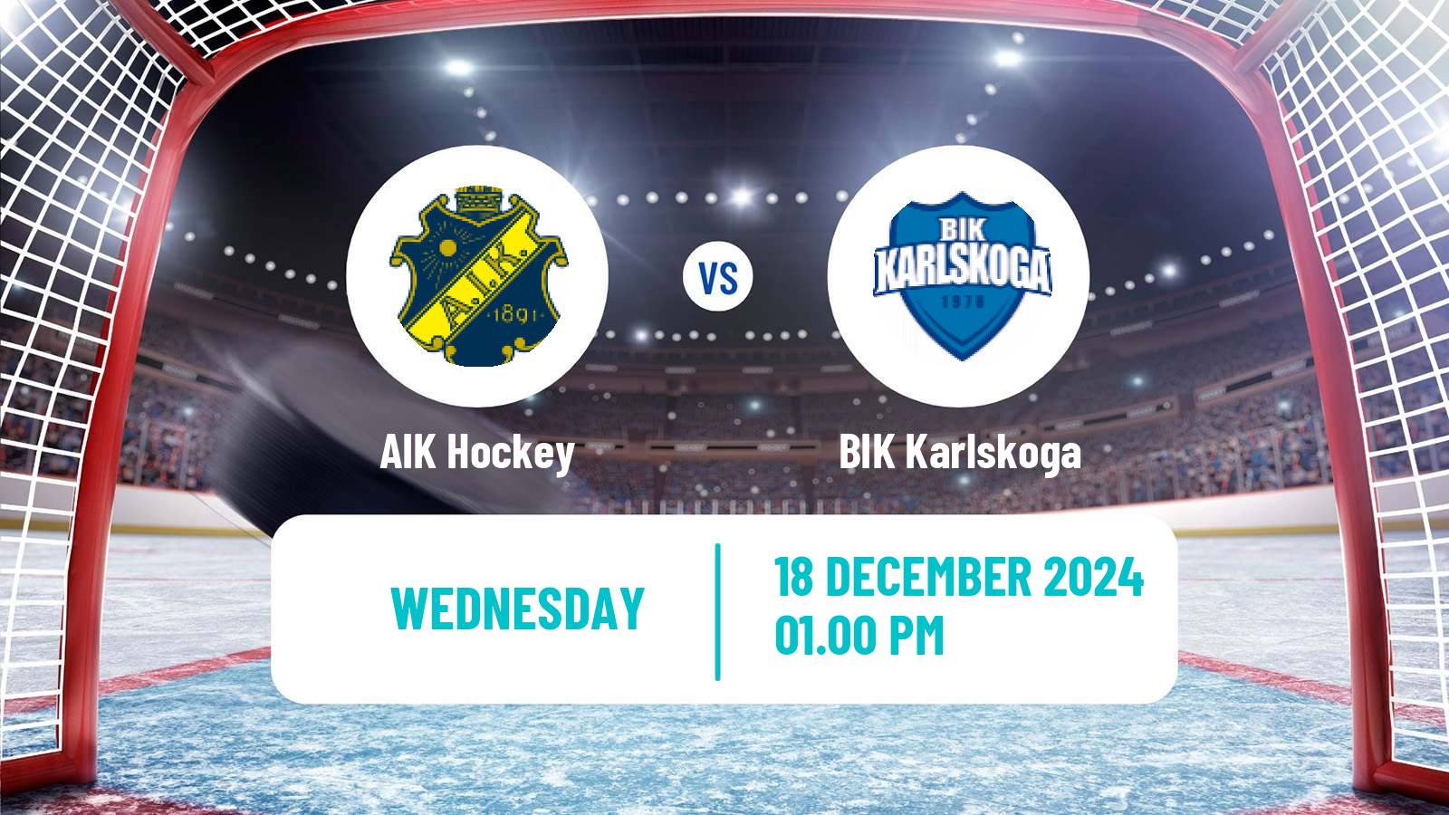 Hockey Swedish Hockey Allsvenskan AIK - BIK Karlskoga