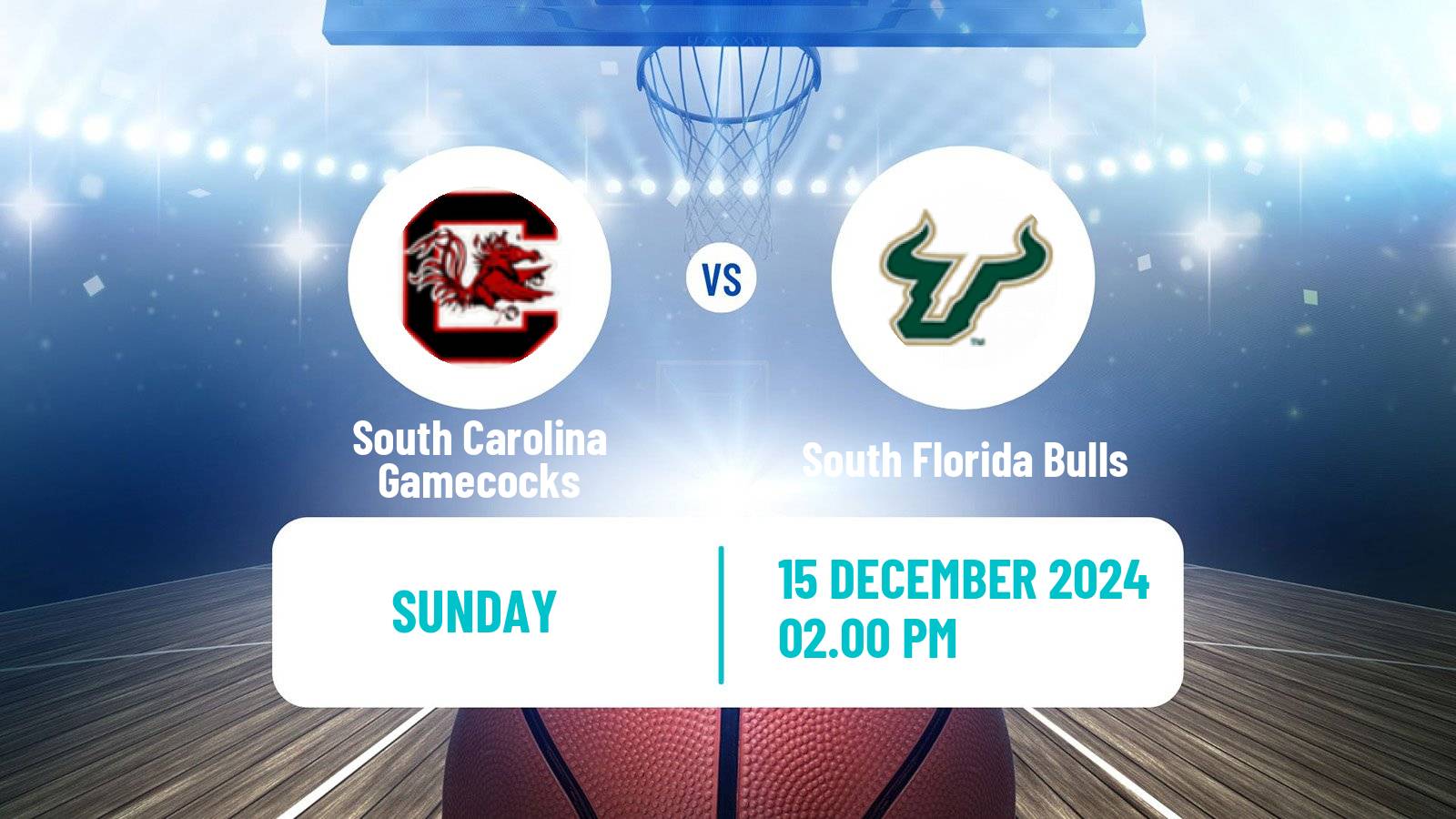 Basketball NCAA College Basketball Women South Carolina Gamecocks - South Florida Bulls