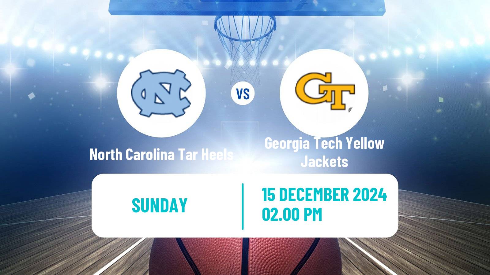 Basketball NCAA College Basketball Women North Carolina Tar Heels - Georgia Tech Yellow Jackets