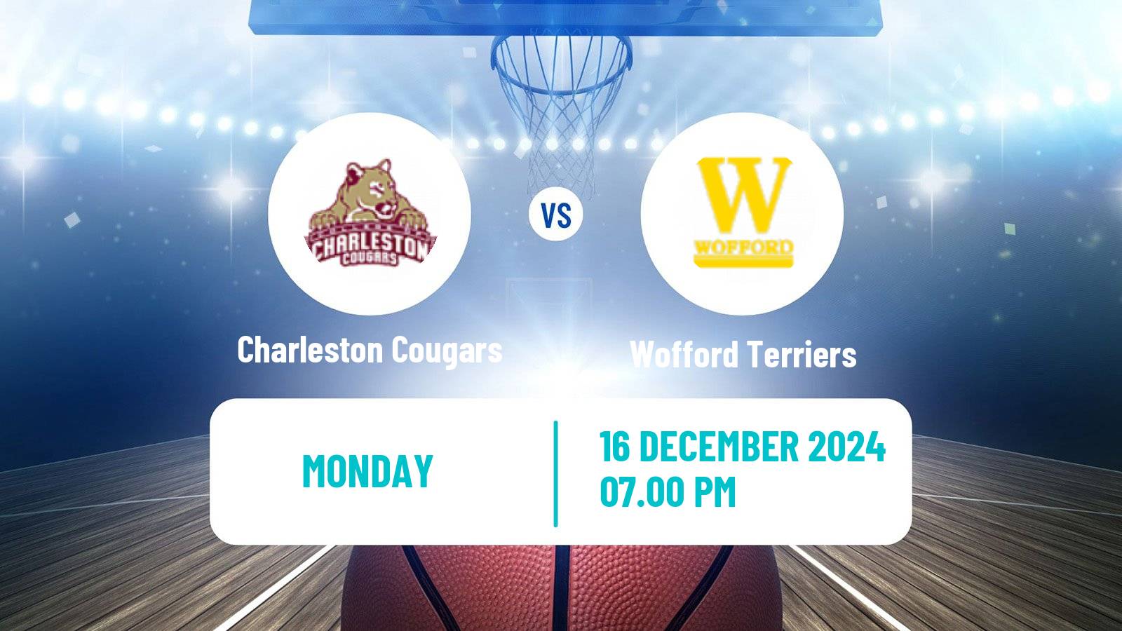 Basketball NCAA College Basketball Charleston Cougars - Wofford Terriers