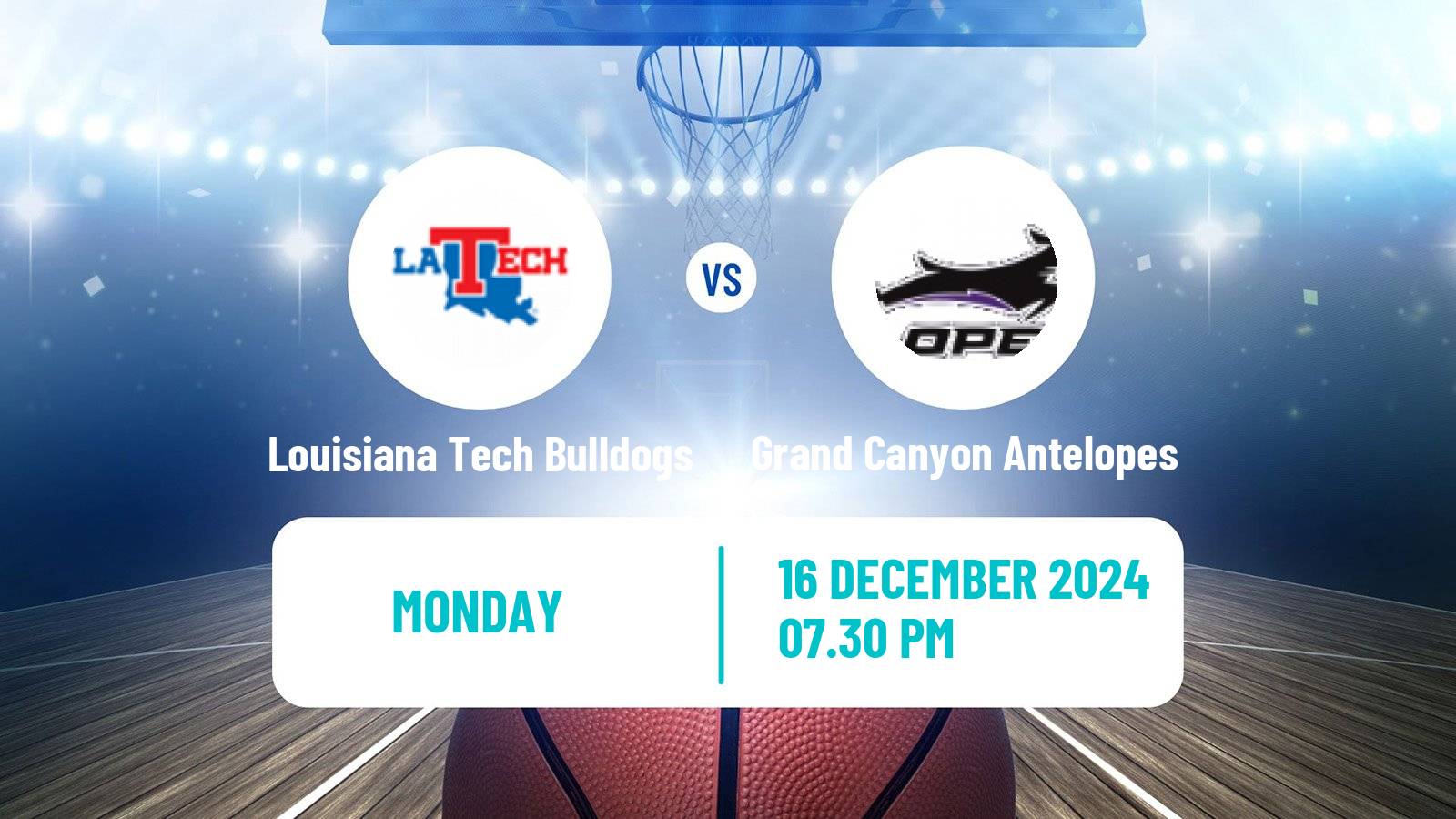 Basketball NCAA College Basketball Louisiana Tech Bulldogs - Grand Canyon Antelopes