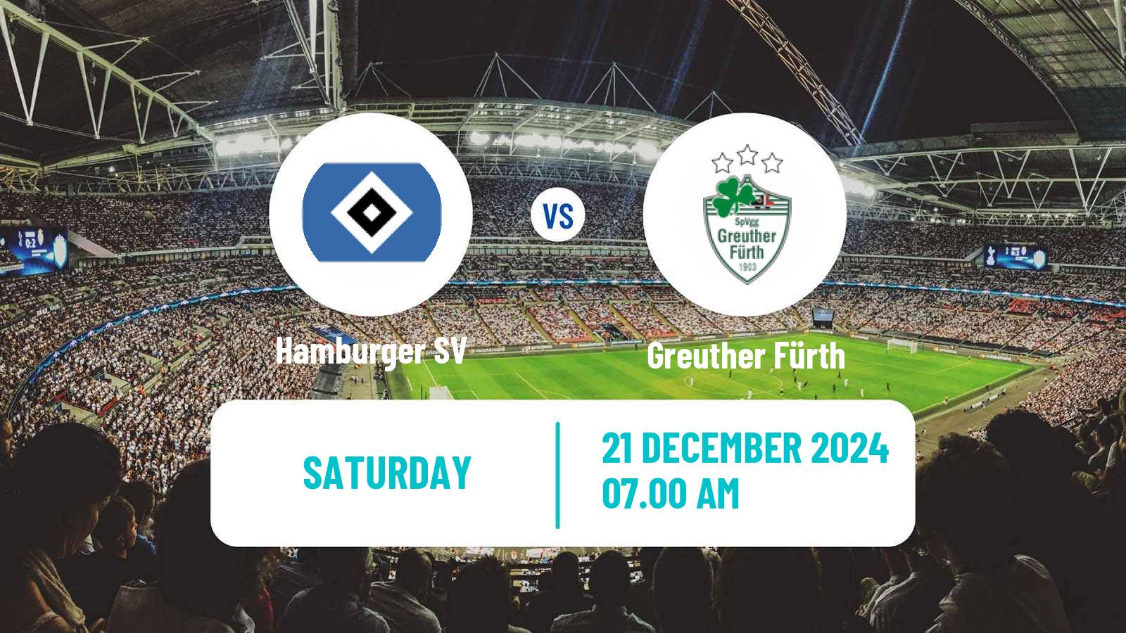 Soccer German 2 Bundesliga Hamburger SV - Greuther Fürth