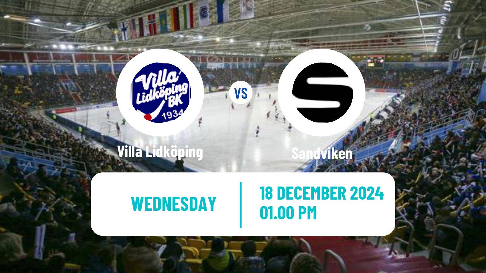 Bandy Swedish Elitserien Bandy Villa Lidköping - Sandviken