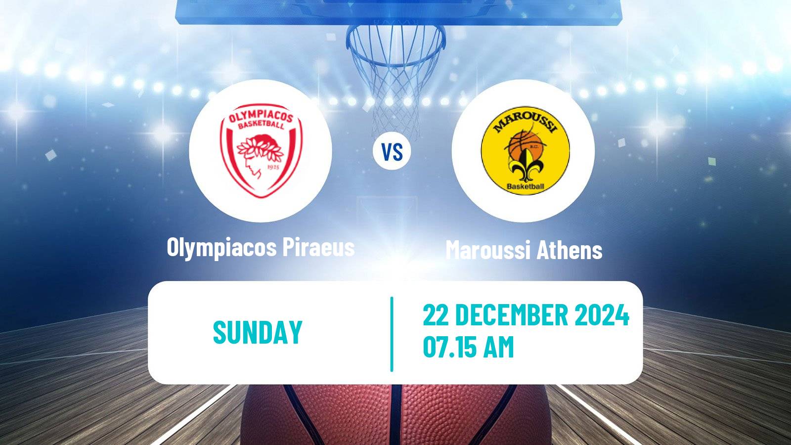 Basketball Greek Basket League A1 Olympiacos Piraeus - Maroussi Athens