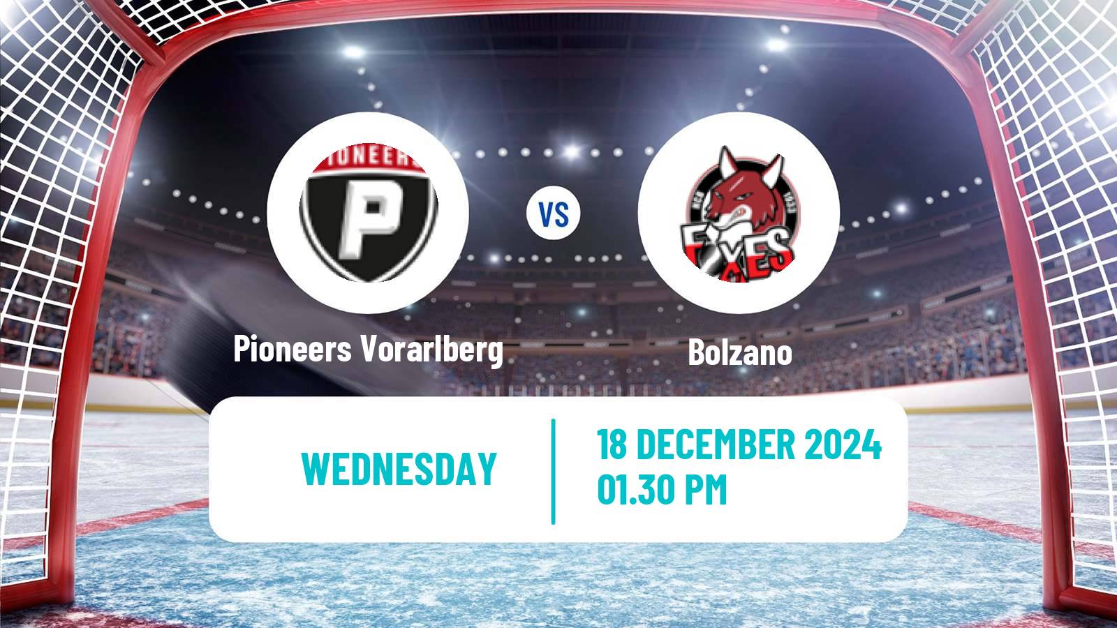 Hockey Austrian Ice Hockey League Pioneers Vorarlberg - Bolzano