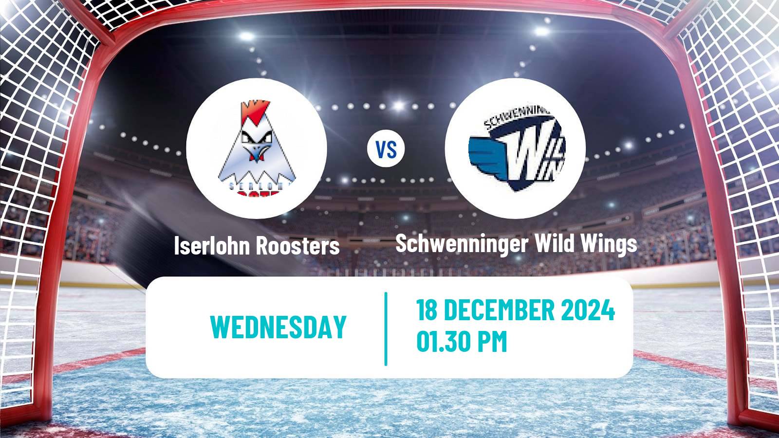 Hockey German Ice Hockey League Iserlohn Roosters - Schwenninger Wild Wings