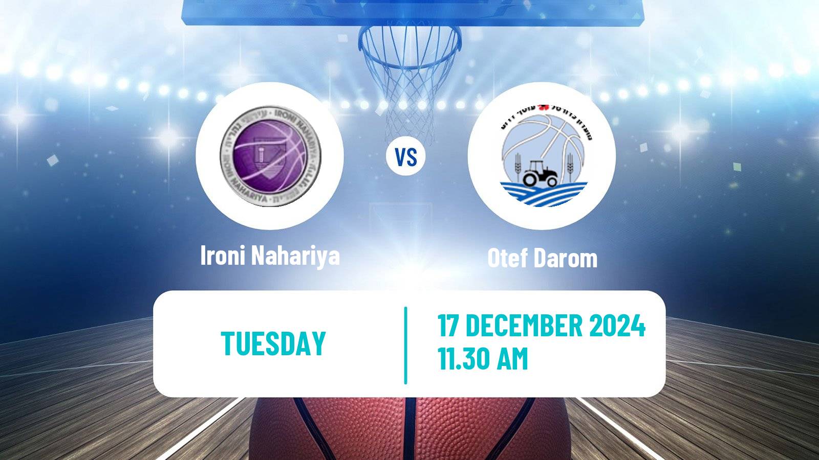 Basketball Israeli Liga Leumit Basketball Ironi Nahariya - Otef Darom