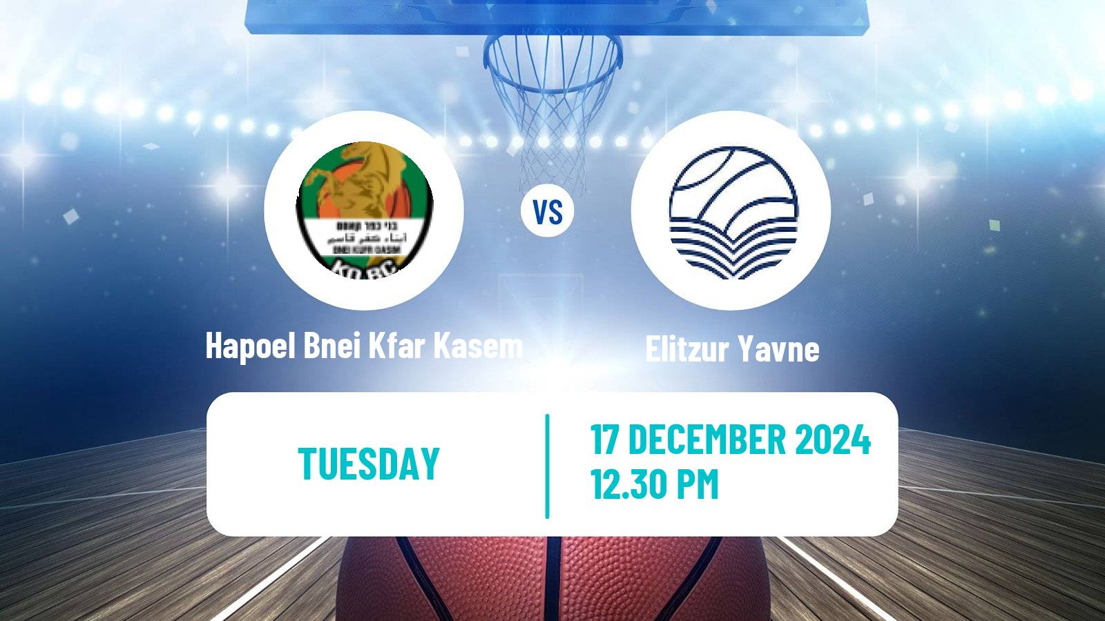 Basketball Israeli Liga Leumit Basketball Hapoel Bnei Kfar Kasem - Elitzur Yavne