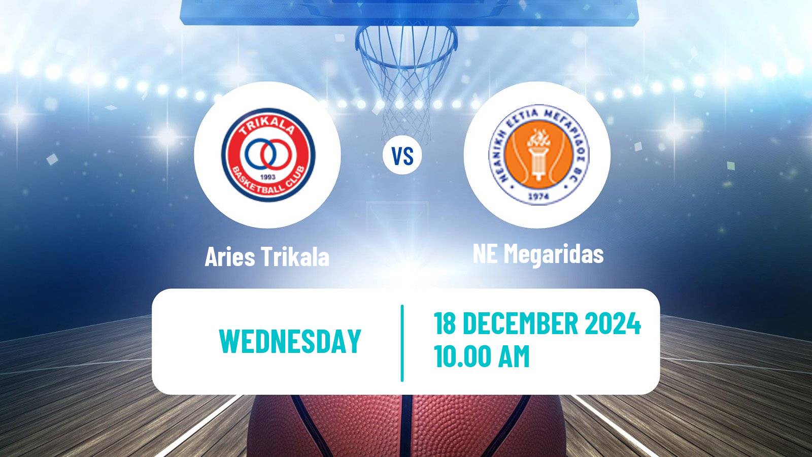 Basketball Greek Elite League Basketball Aries Trikala - Megaridas