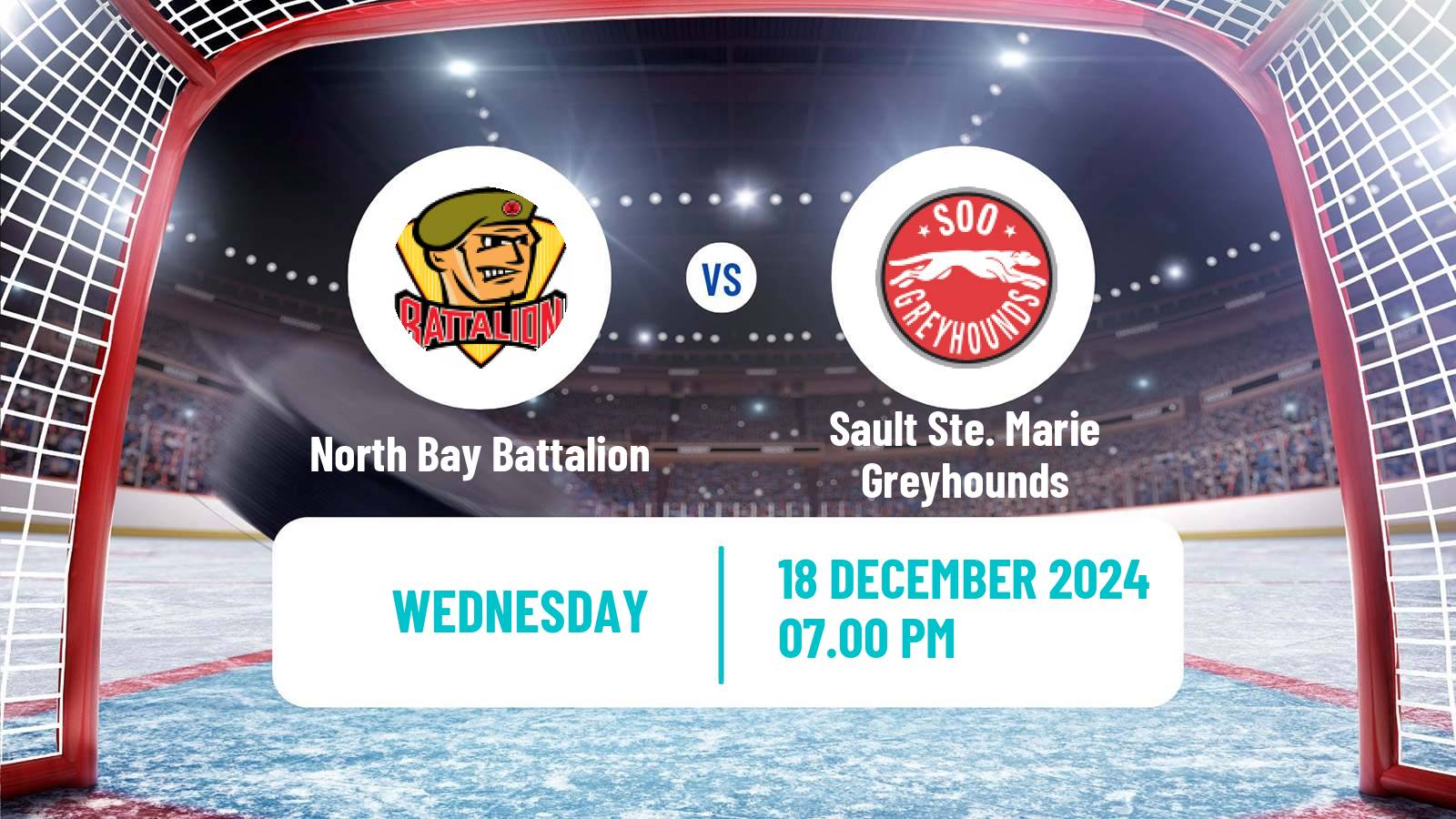 Hockey OHL North Bay Battalion - Sault Ste. Marie Greyhounds