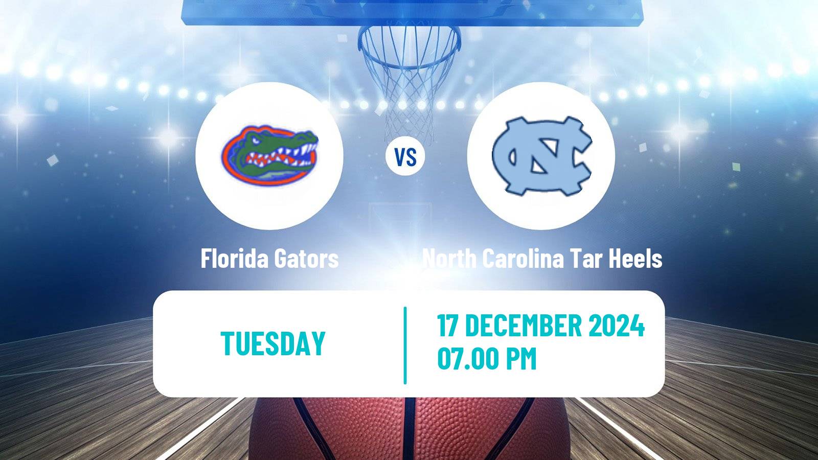 Basketball NCAA College Basketball Florida Gators - North Carolina Tar Heels