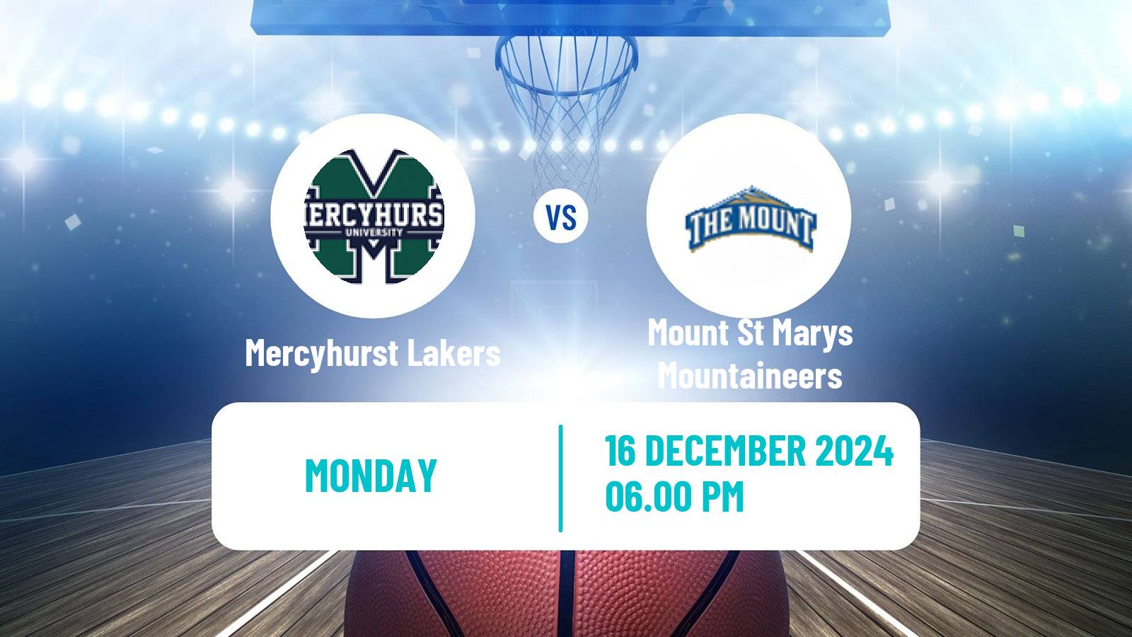 Basketball NCAA College Basketball Women Mercyhurst Lakers - Mount St Marys Mountaineers