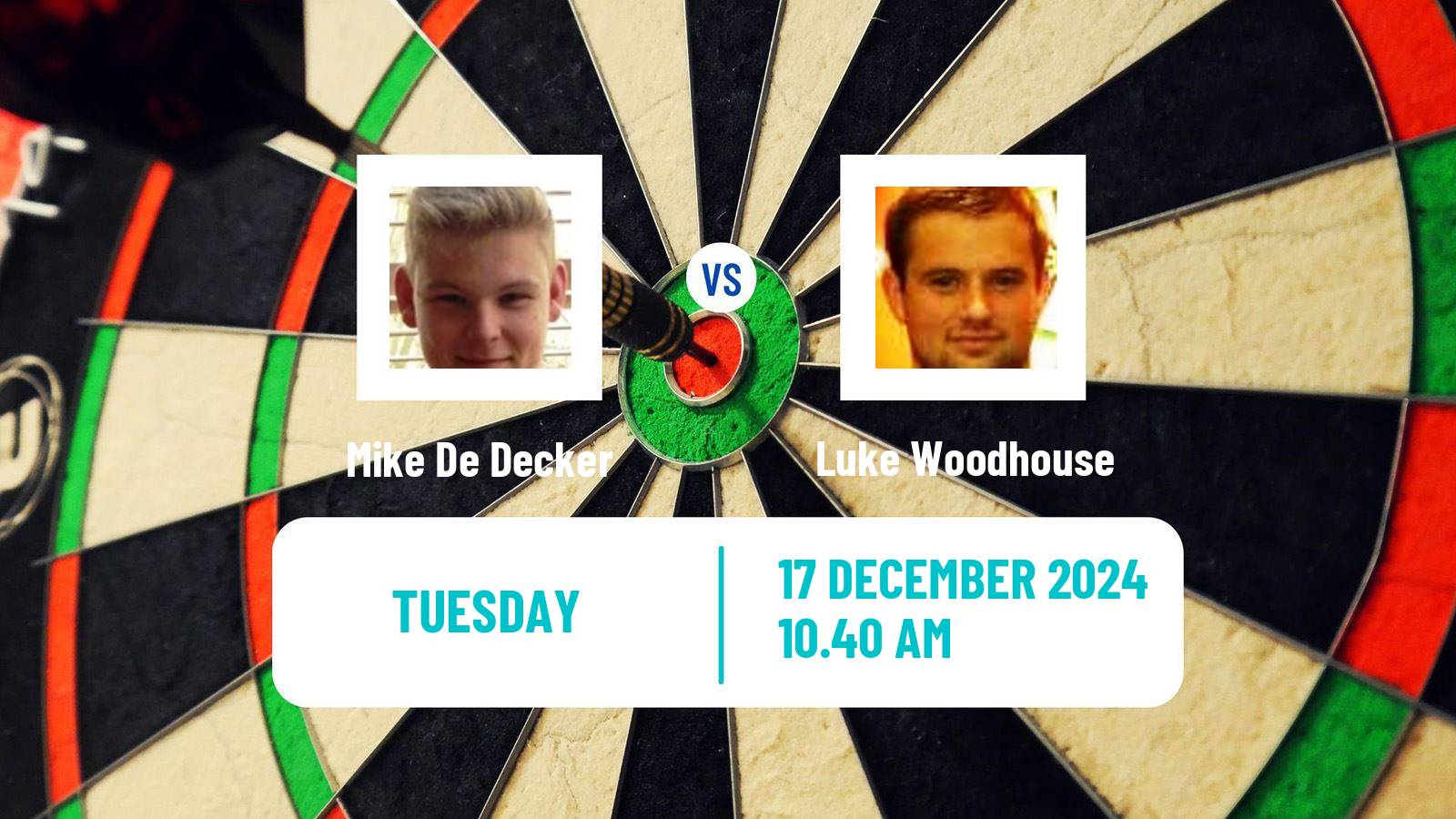 Darts PDC World Championship Mike De Decker - Luke Woodhouse