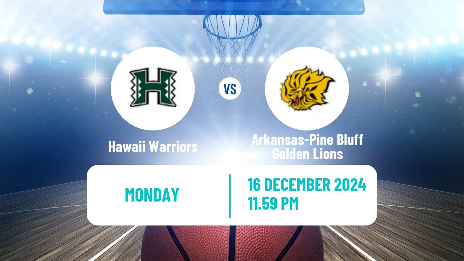 Basketball NCAA College Basketball Women Hawaii Warriors - Arkansas-Pine Bluff Golden Lions