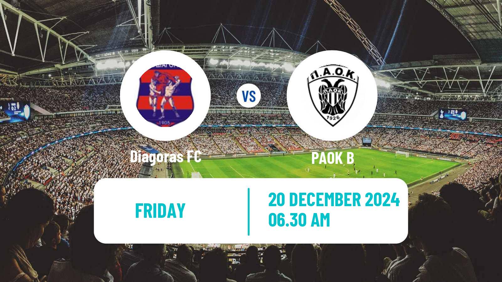 Soccer Greek Super League 2 Diagoras - PAOK B