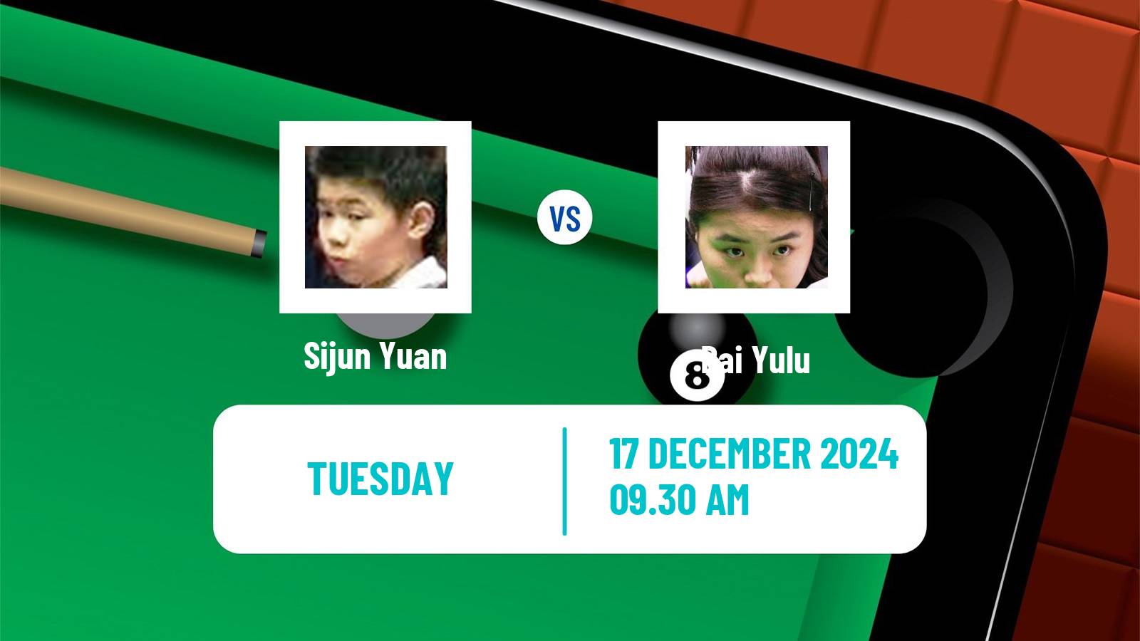 Snooker German Masters Sijun Yuan - Bai Yulu