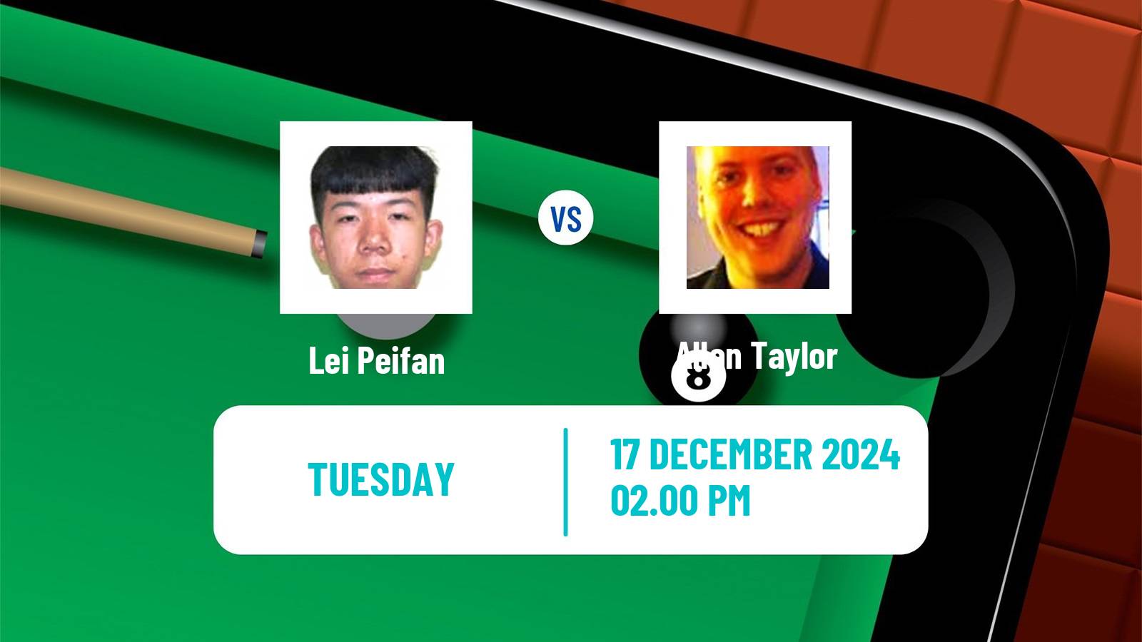 Snooker German Masters Lei Peifan - Allan Taylor