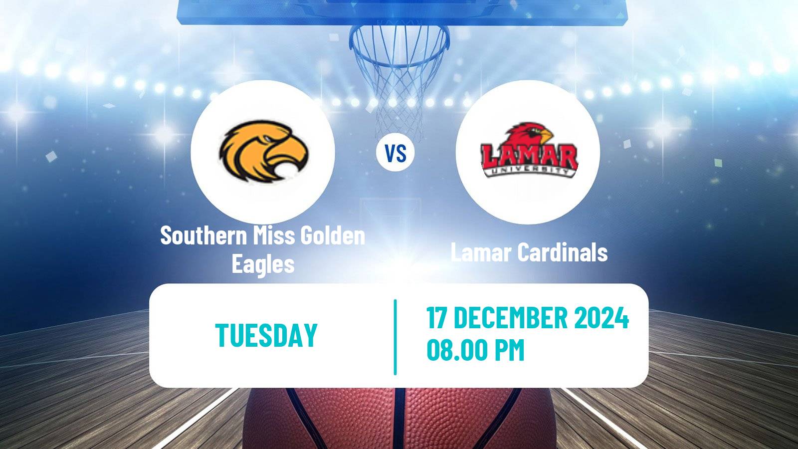 Basketball NCAA College Basketball Southern Miss Golden Eagles - Lamar Cardinals