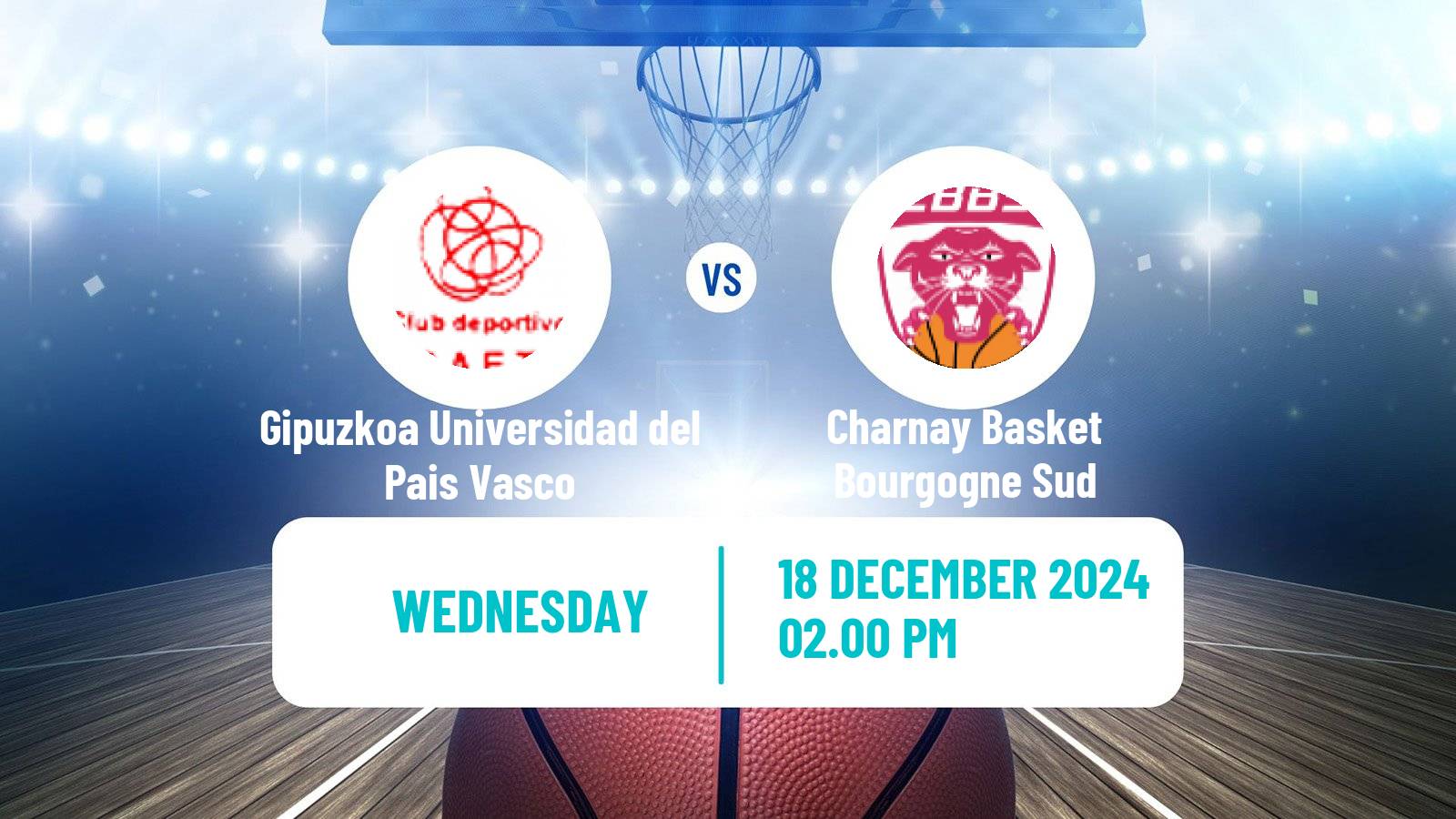 Basketball Eurocup Women Gipuzkoa Universidad del Pais Vasco - Charnay Basket Bourgogne Sud