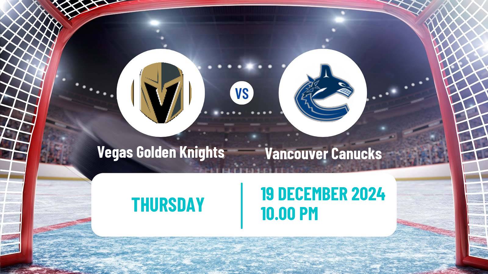 Hockey NHL Vegas Golden Knights - Vancouver Canucks